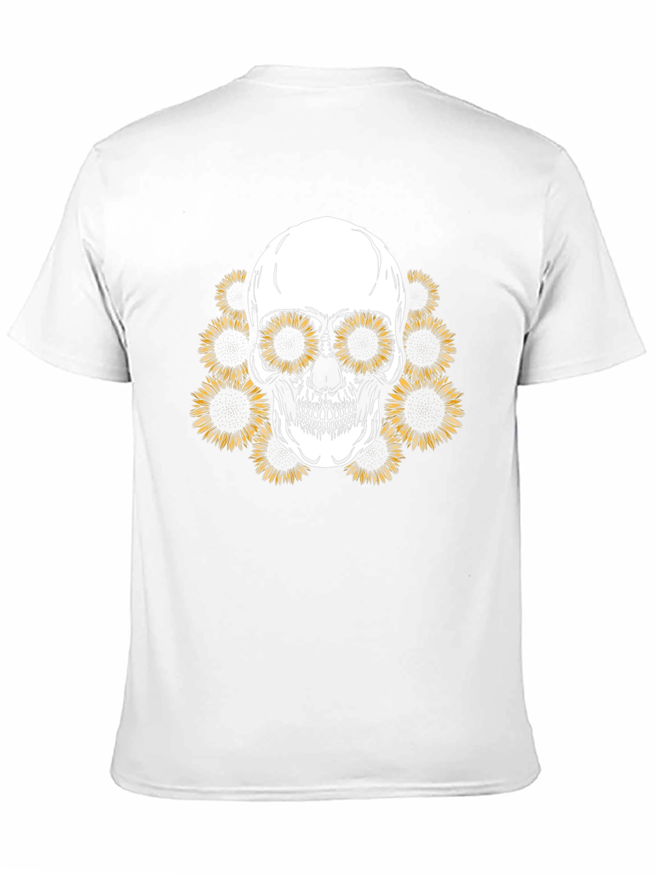 Sunflower Skull Graphic Tee - Mens Black T-Shirt
