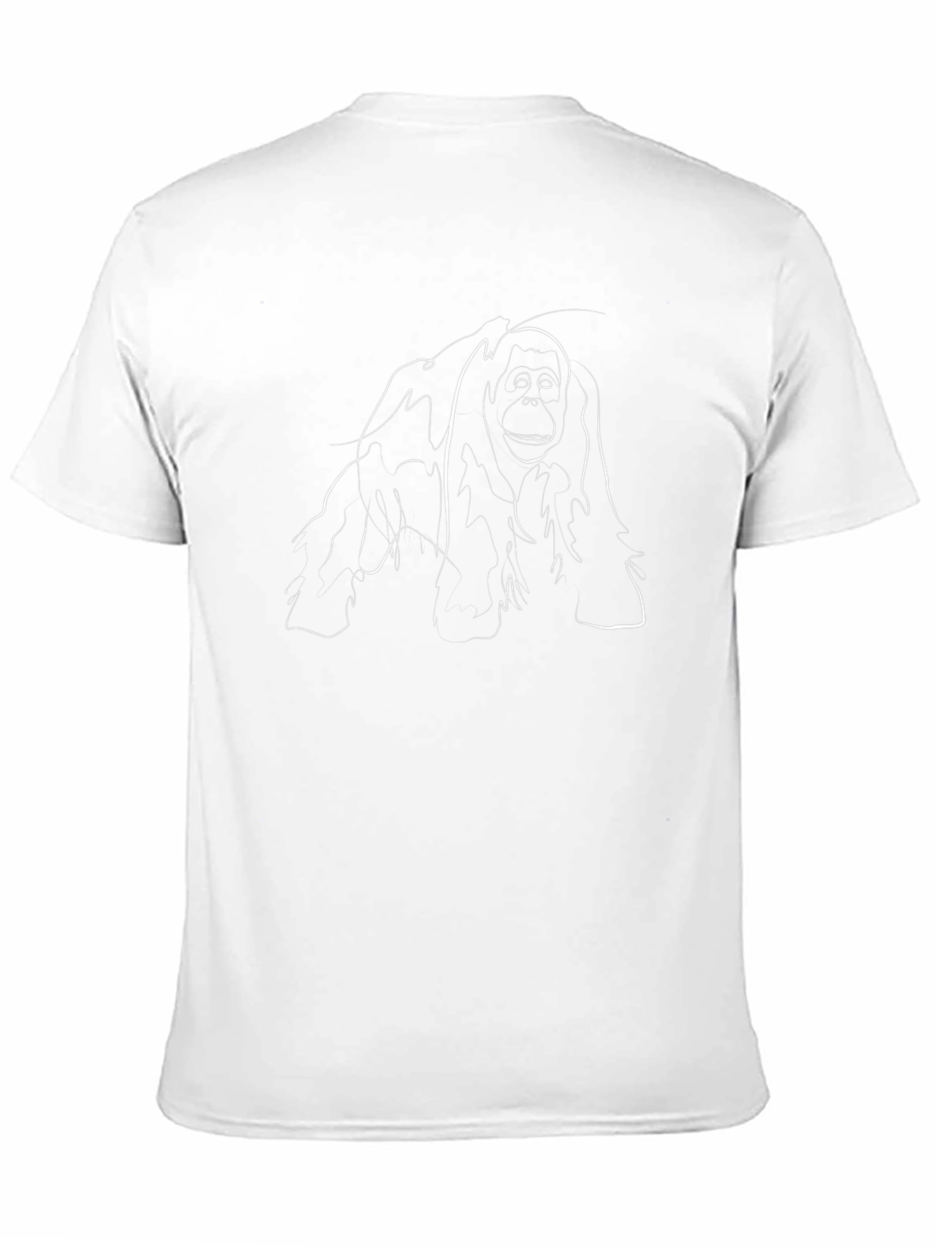 Orangutan Line Art Black T-Shirt