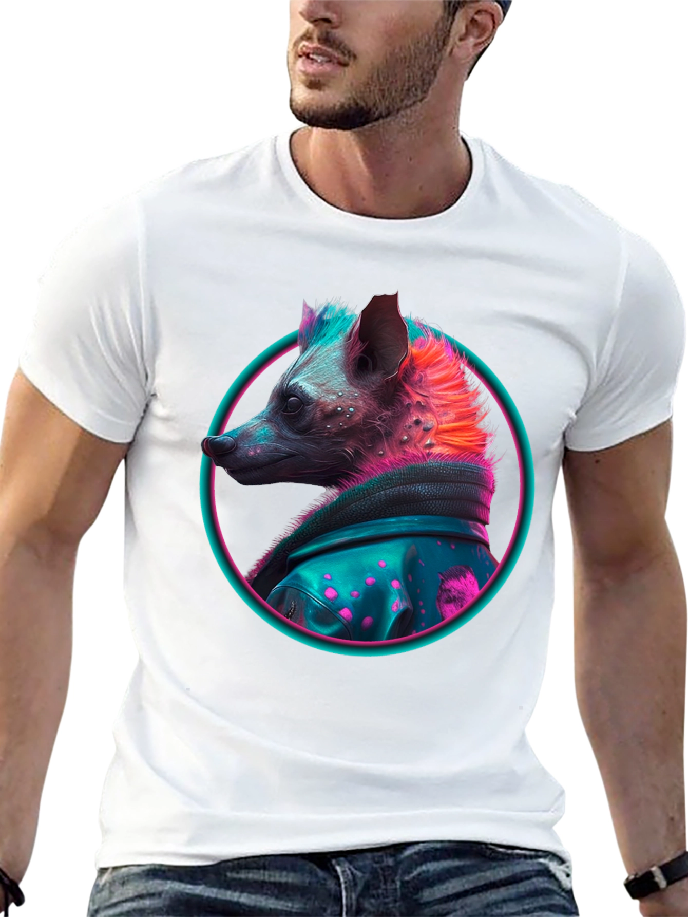 Neon Hyena T-Shirt - Cool Animal Design