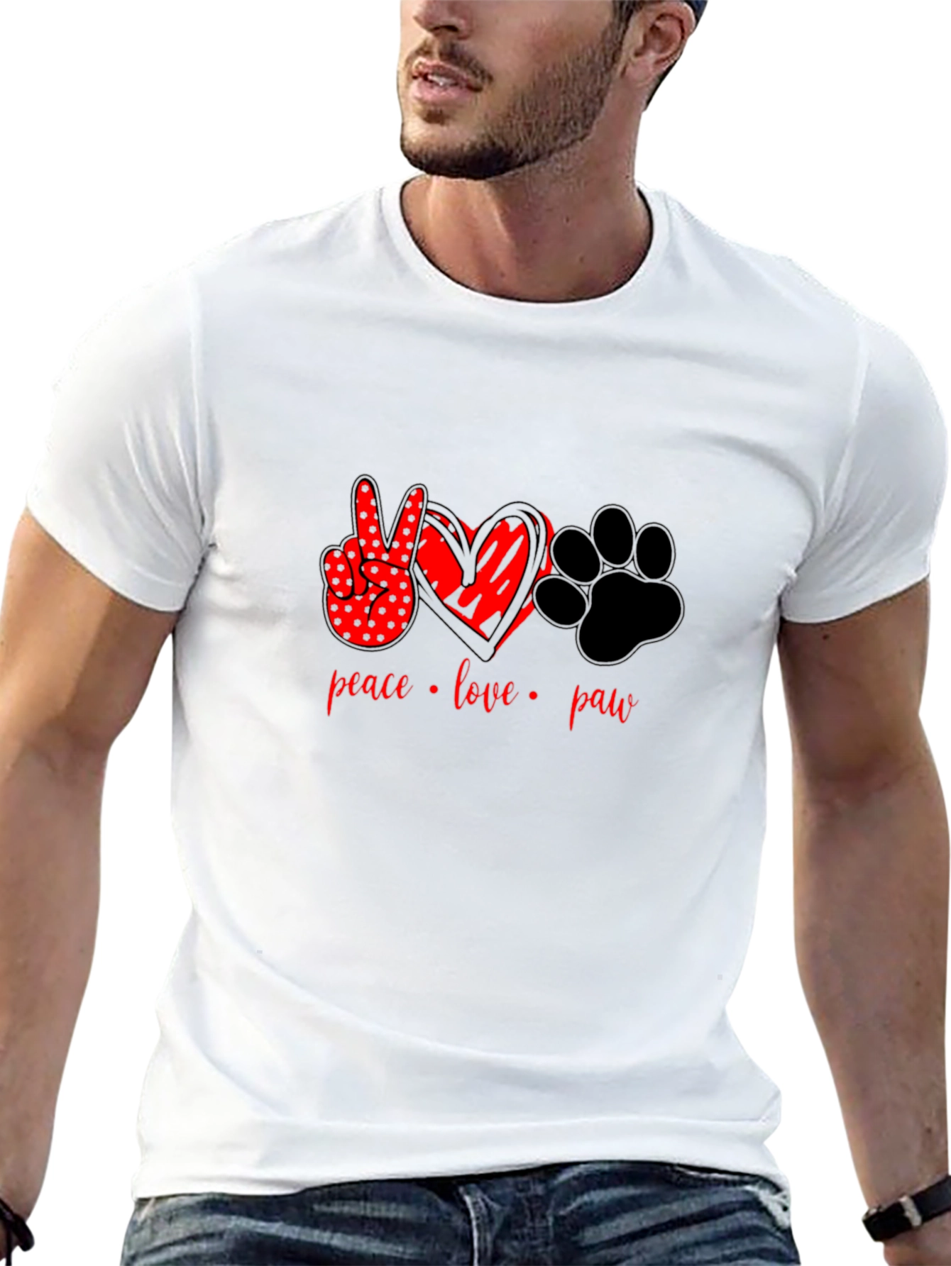 Peace Love Paw Graphic T-Shirt