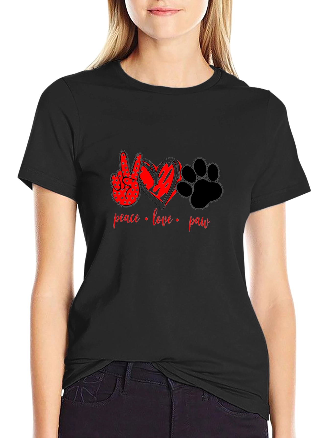 Peace Love Paw Graphic T-Shirt