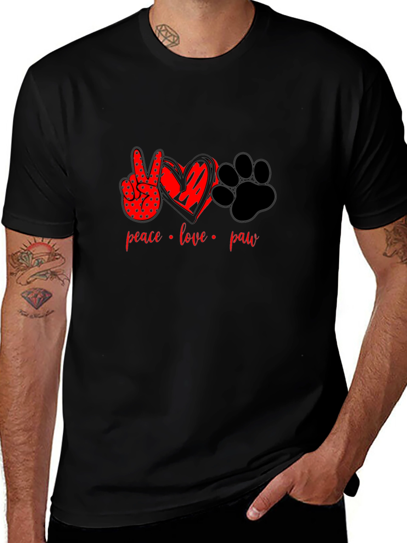 Peace Love Paw Graphic T-Shirt