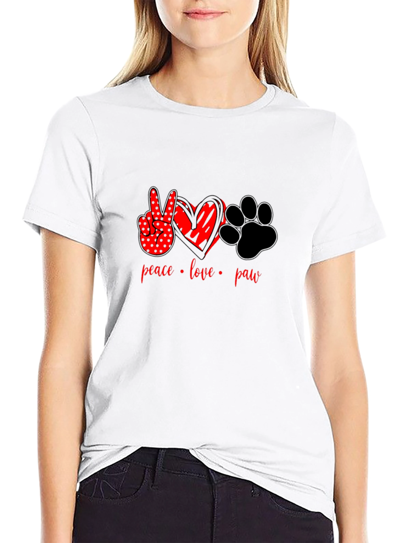 Peace Love Paw Graphic T-Shirt