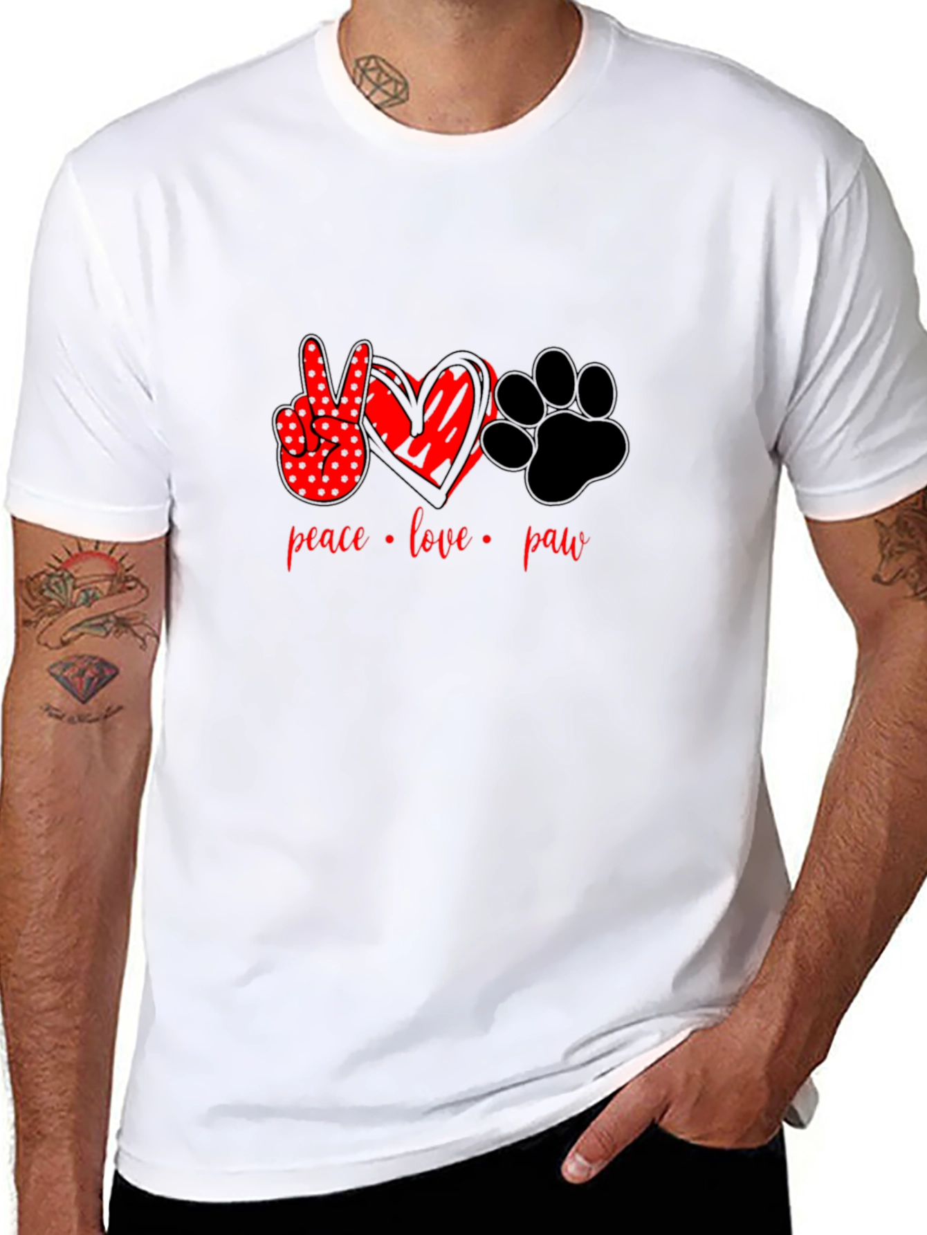 Peace Love Paw Graphic T-Shirt