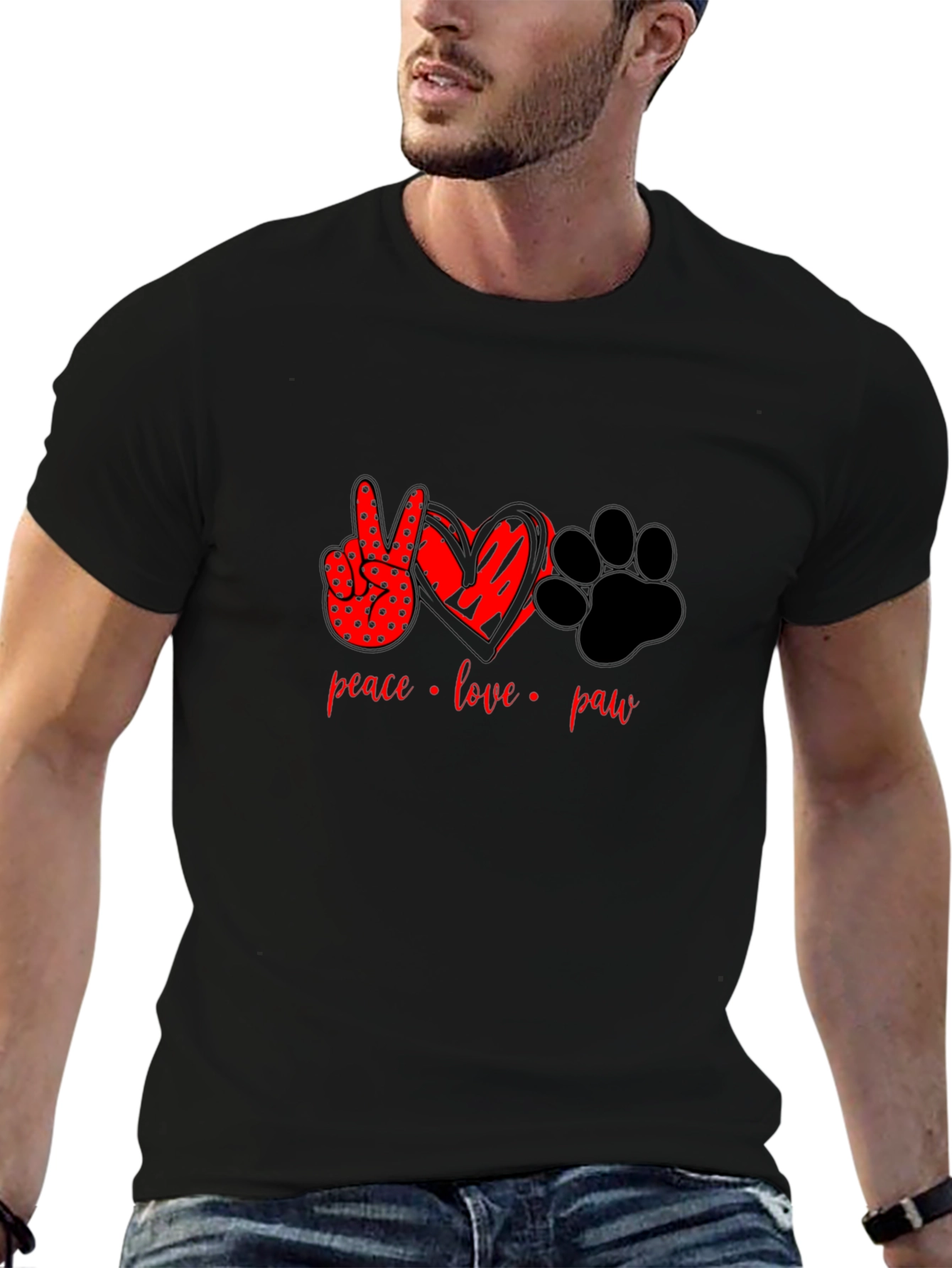 Peace Love Paw Graphic T-Shirt