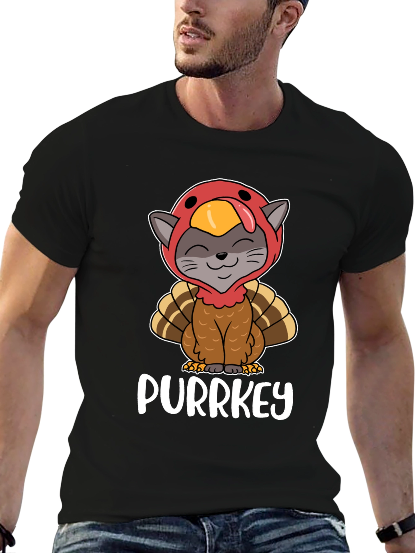 Purrkey Thanksgiving Cat T-Shirt