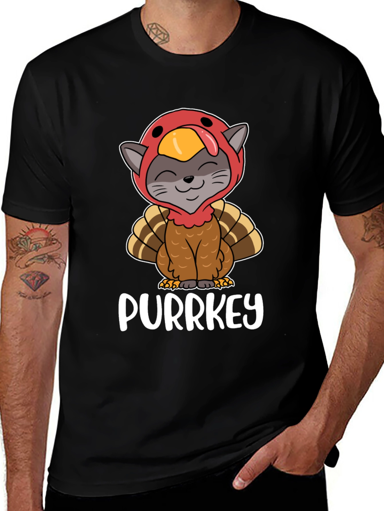 Purrkey Thanksgiving Cat T-Shirt