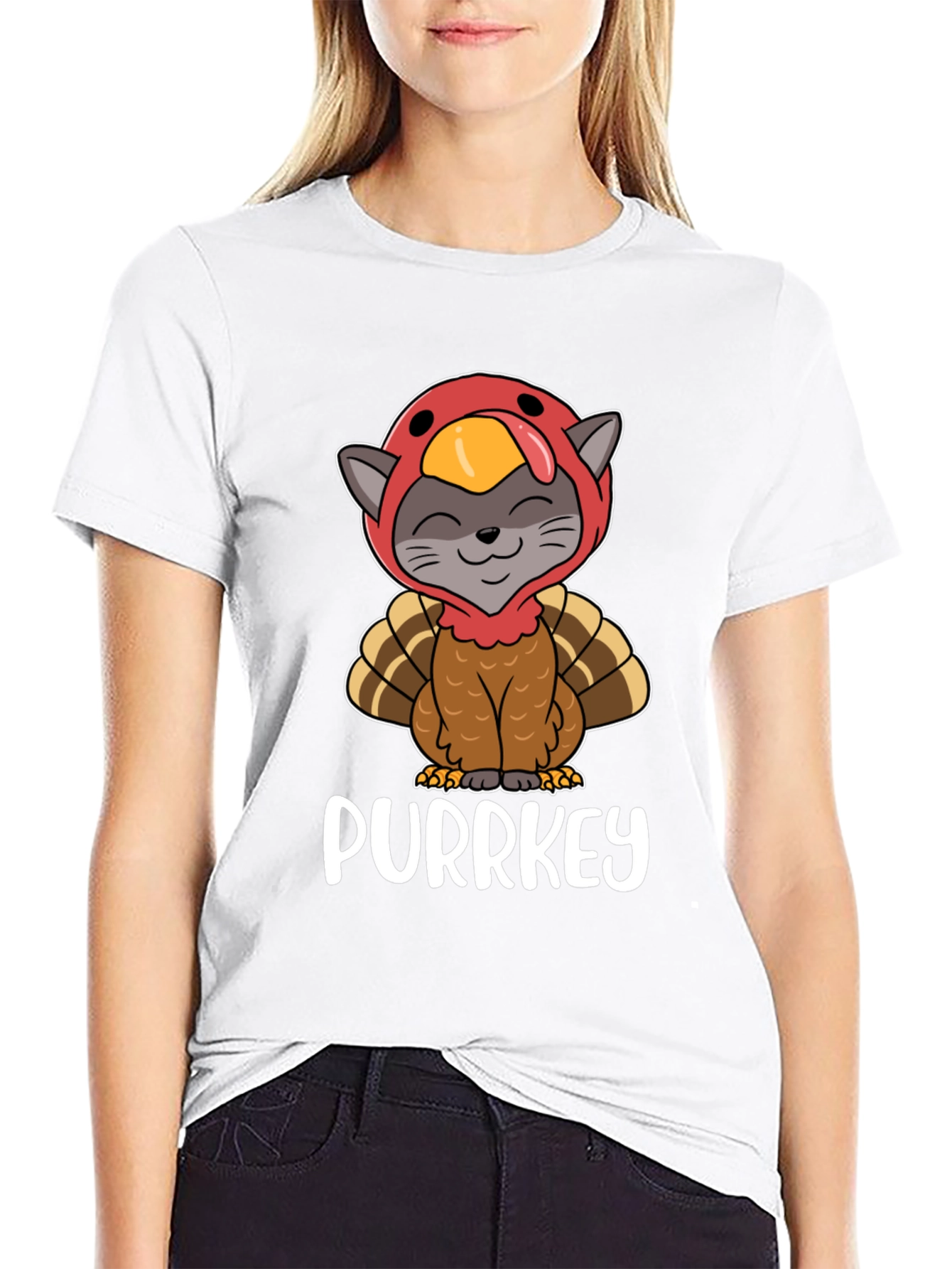 Purrkey Thanksgiving Cat T-Shirt