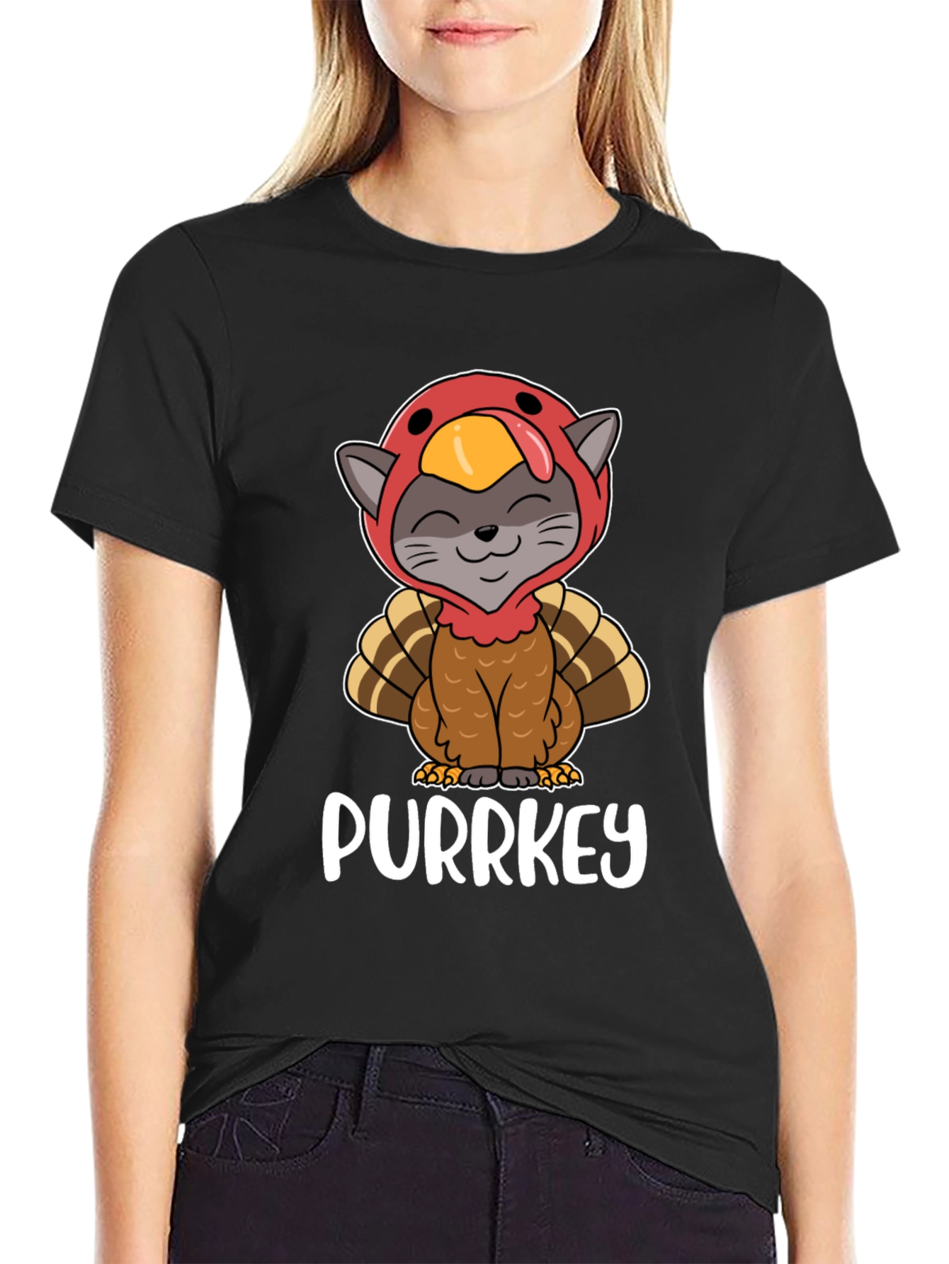 Purrkey Thanksgiving Cat T-Shirt