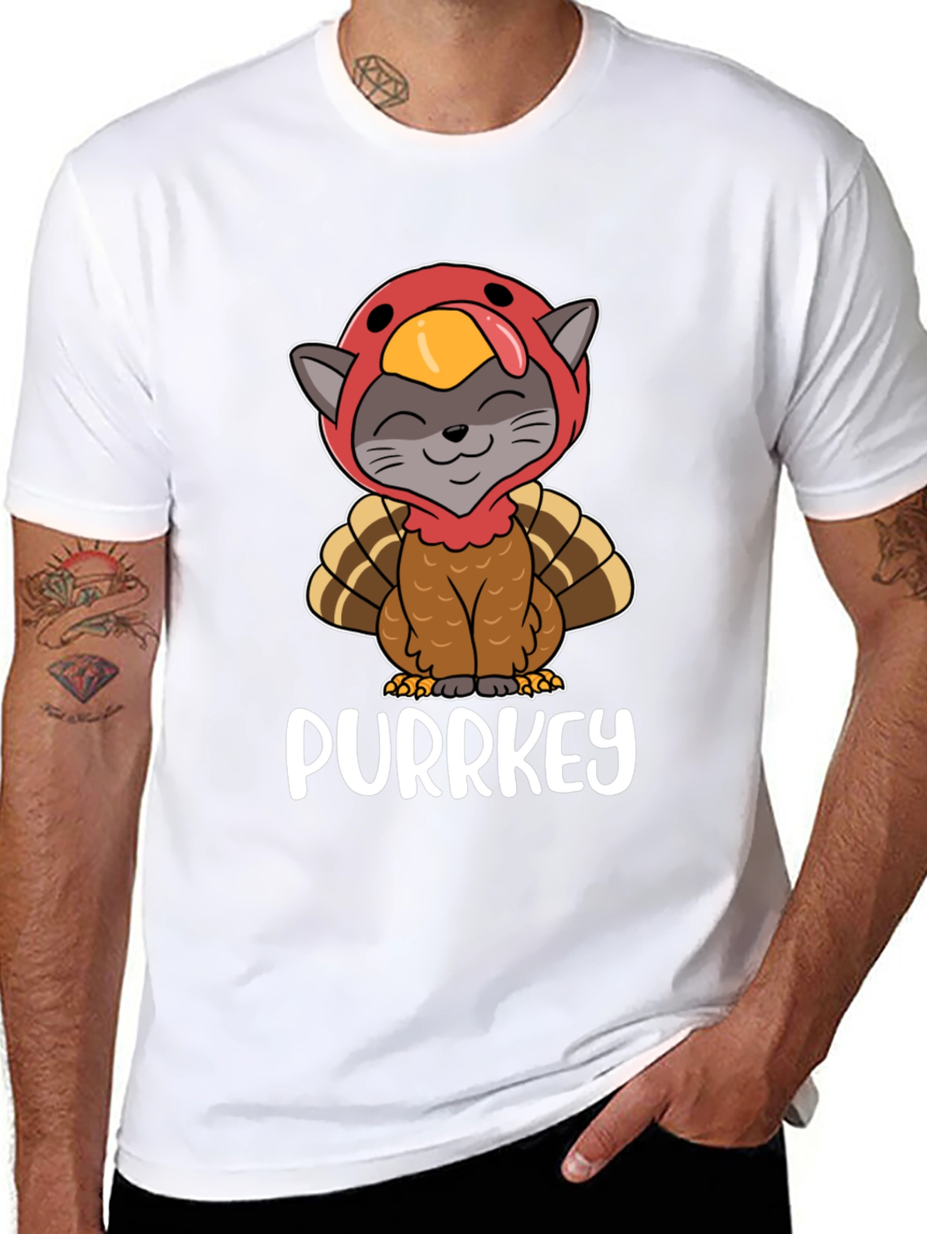 Purrkey Thanksgiving Cat T-Shirt