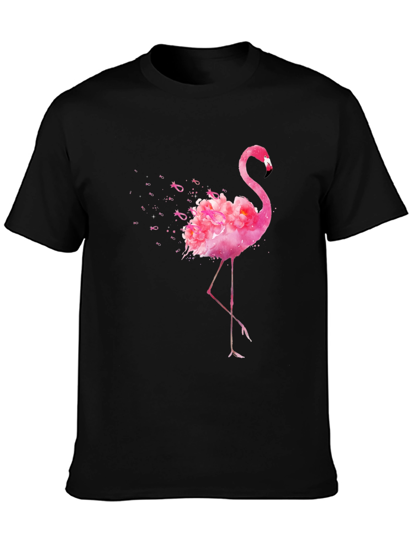 Pink Flamingo Breast Cancer Awareness Graphic Tee