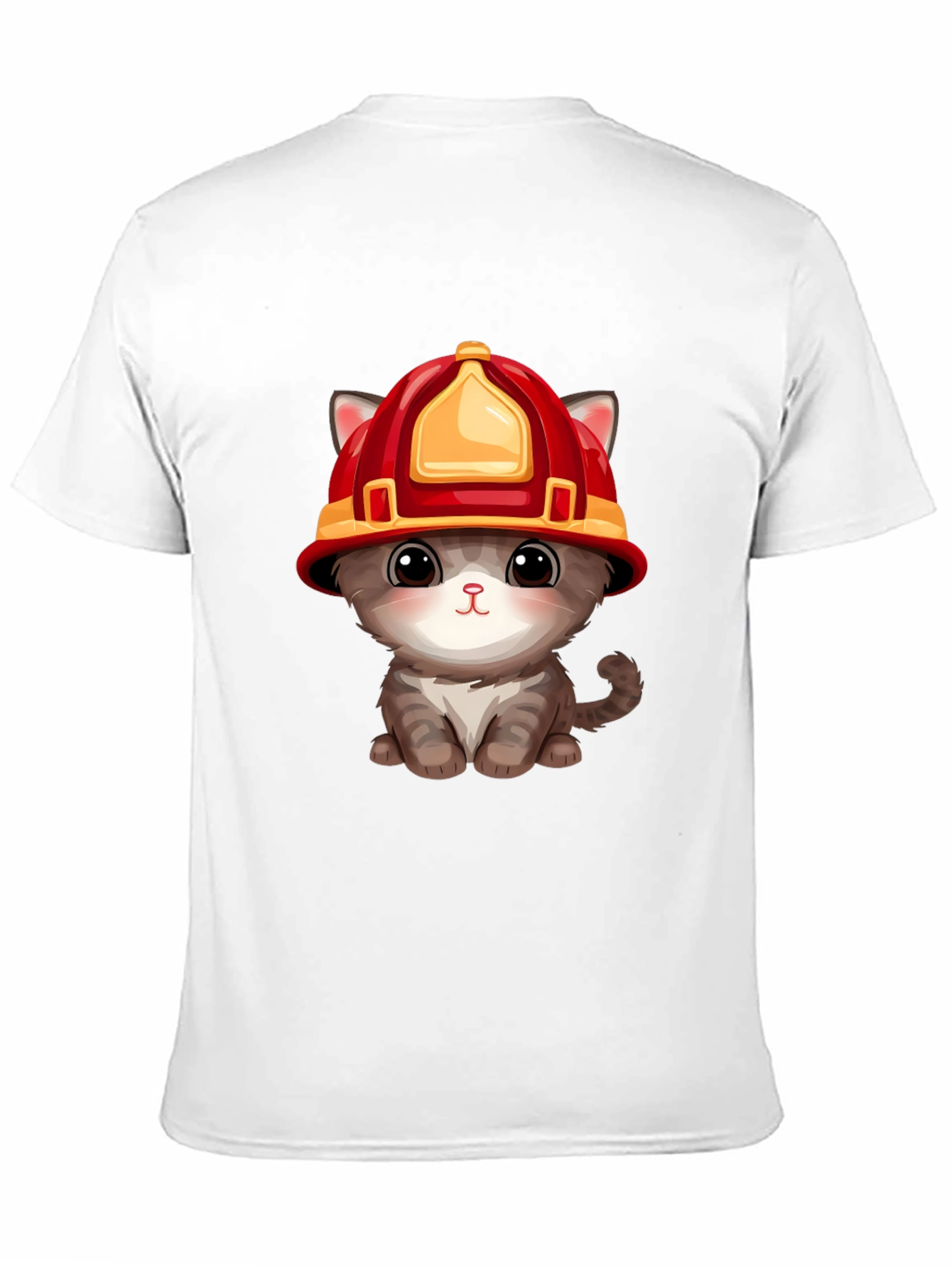 Firefighter Kitten T-Shirt - Cute Rescue Cat Tee