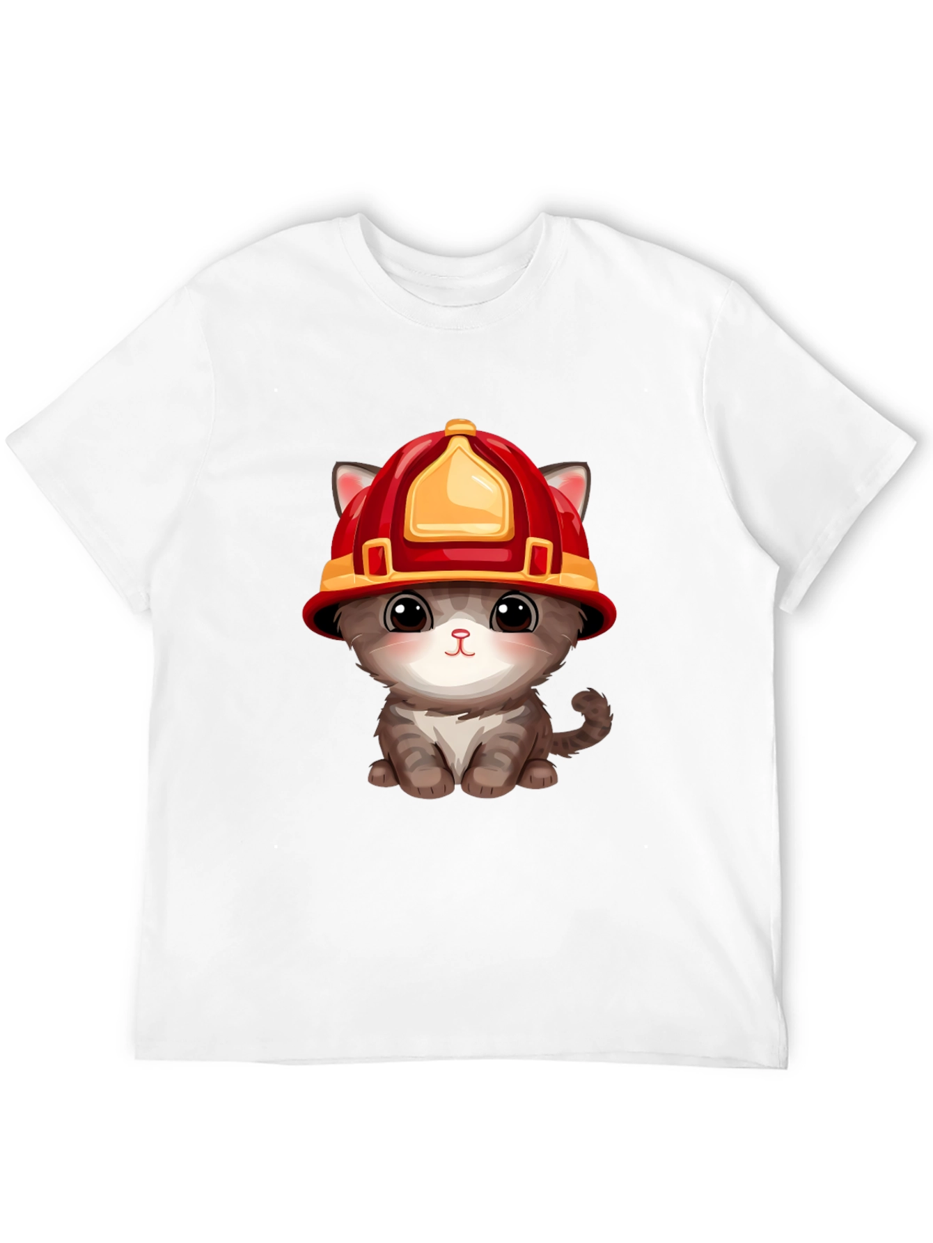 Firefighter Kitten T-Shirt - Cute Rescue Cat Tee