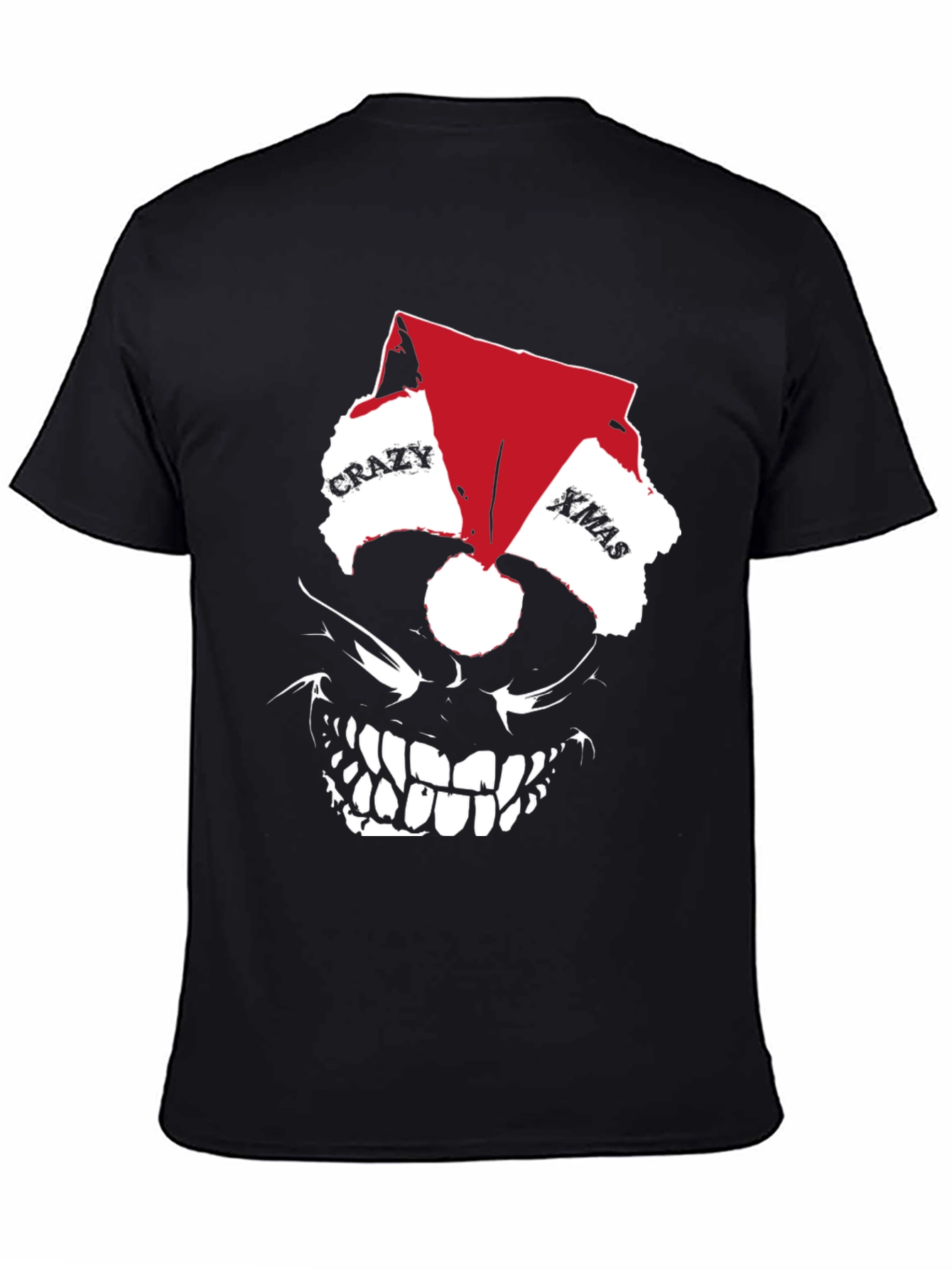 Crazy Xmas Skull Graphic T-Shirt - Holiday Style