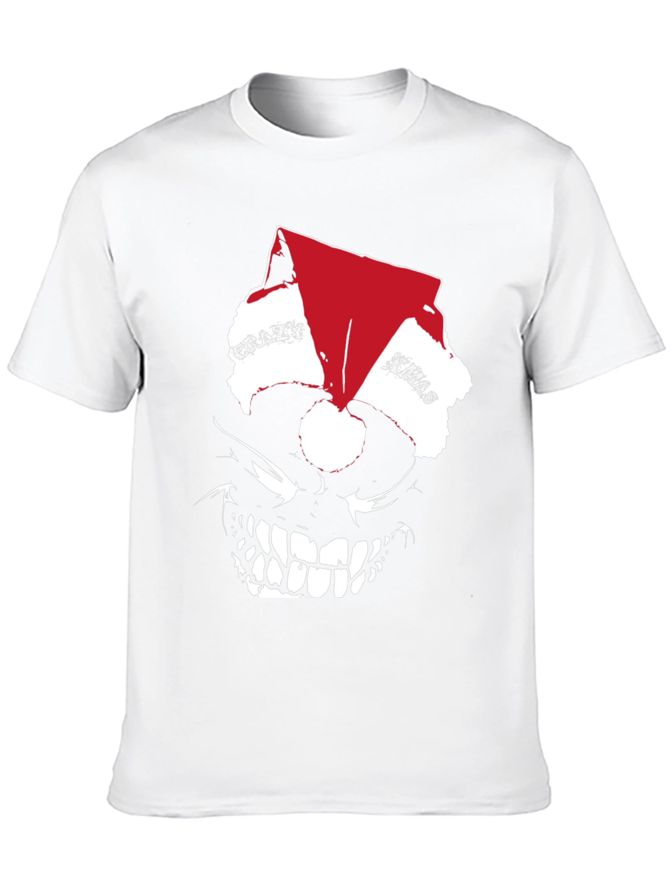 Crazy Xmas Skull Graphic T-Shirt - Holiday Style