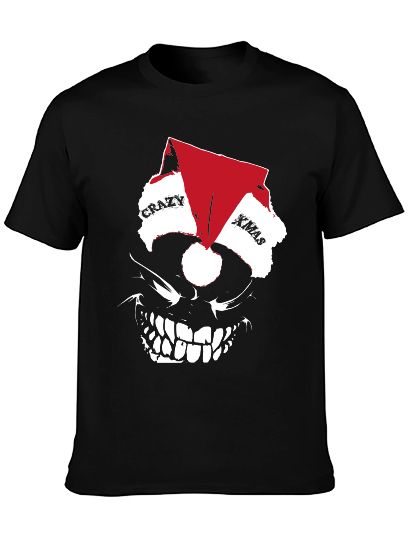 Crazy Xmas Skull Graphic T-Shirt - Holiday Style