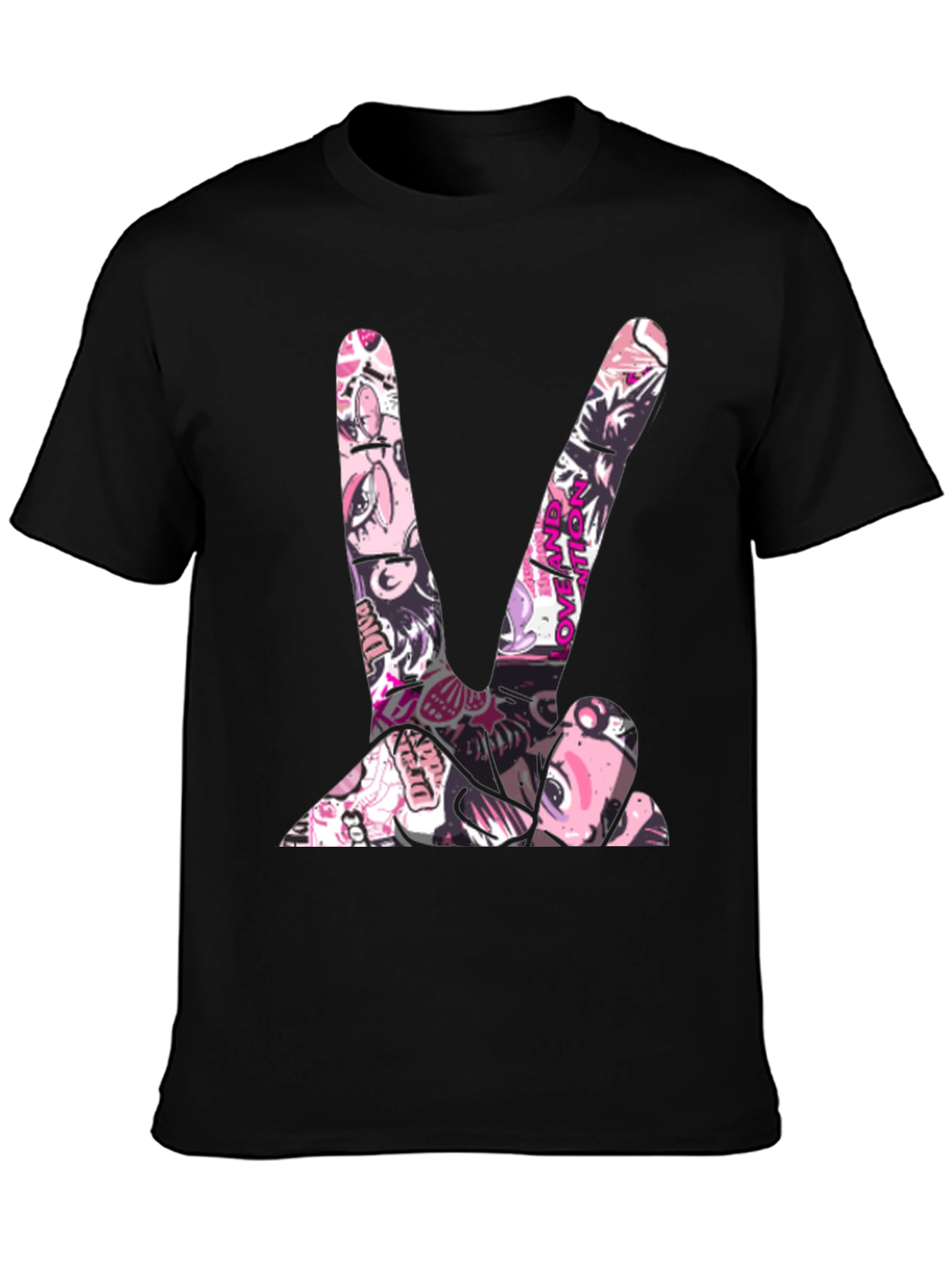 Peace Sign Graphic Tee - Stylish Black T-Shirt