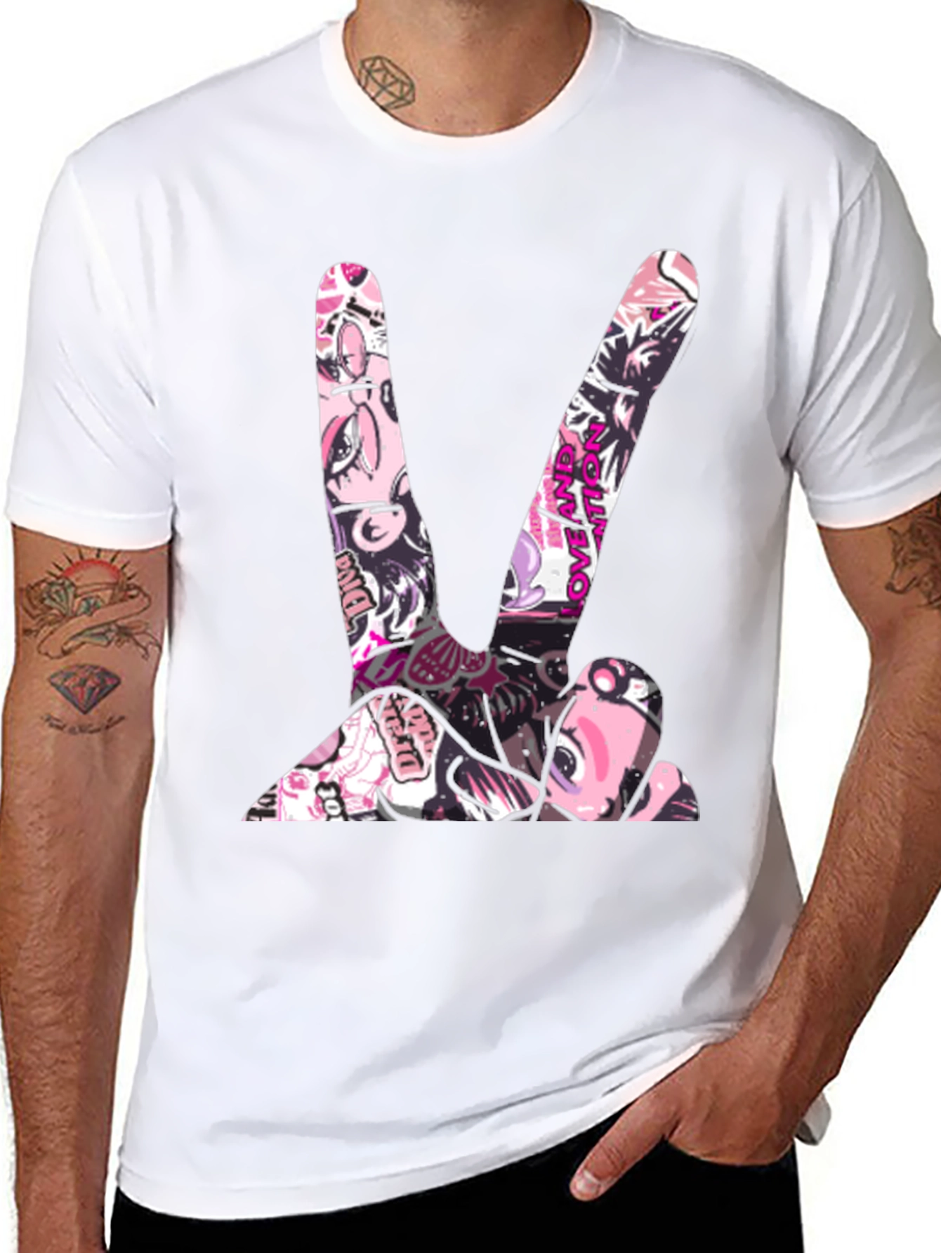 Peace Sign Graphic Tee - Stylish Black T-Shirt
