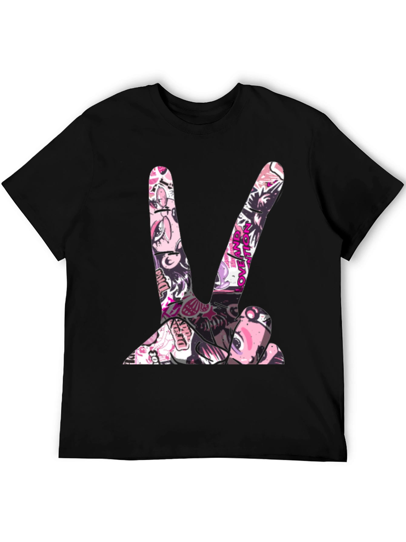Peace Sign Graphic Tee - Stylish Black T-Shirt