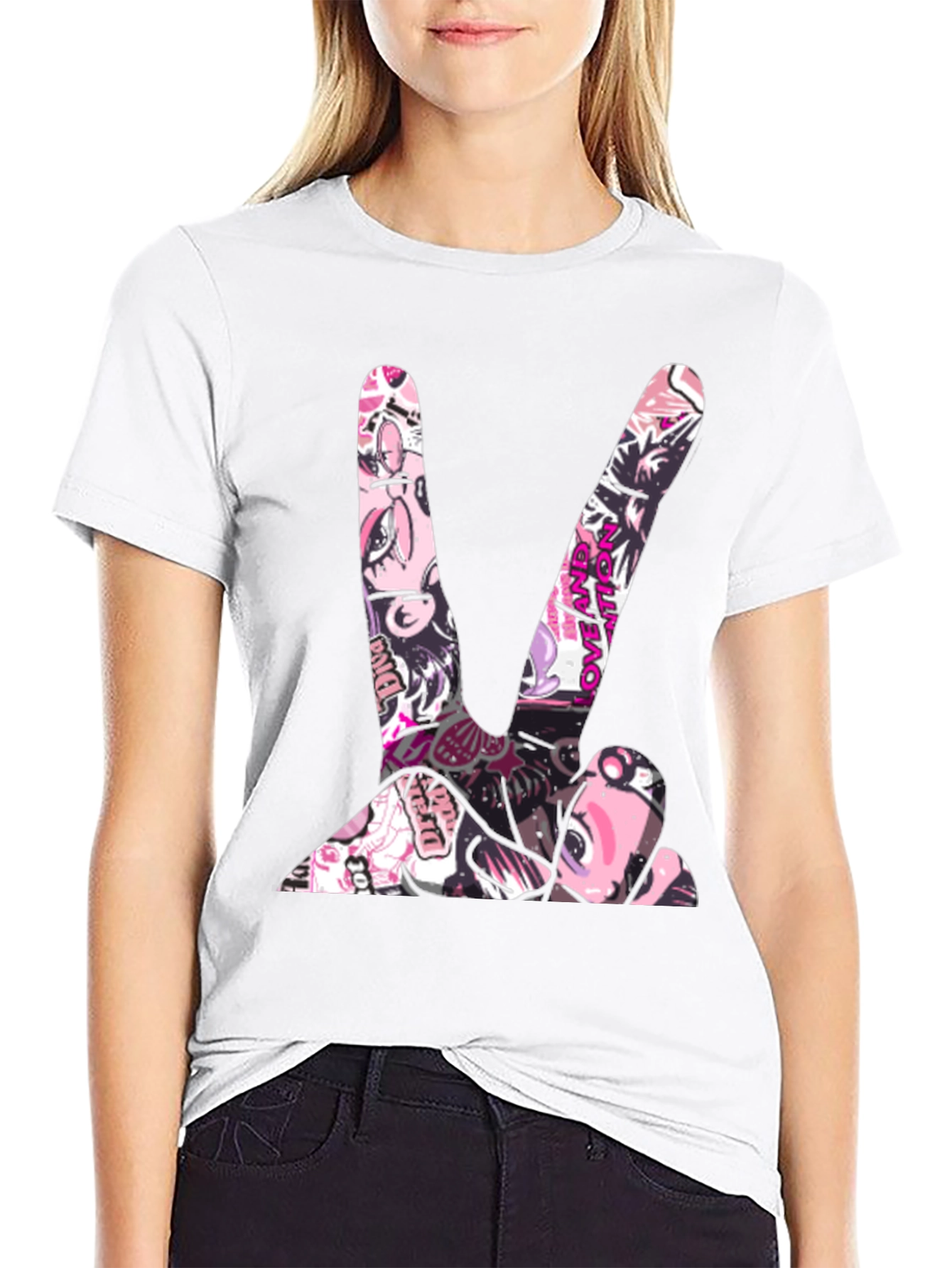 Peace Sign Graphic Tee - Stylish Black T-Shirt