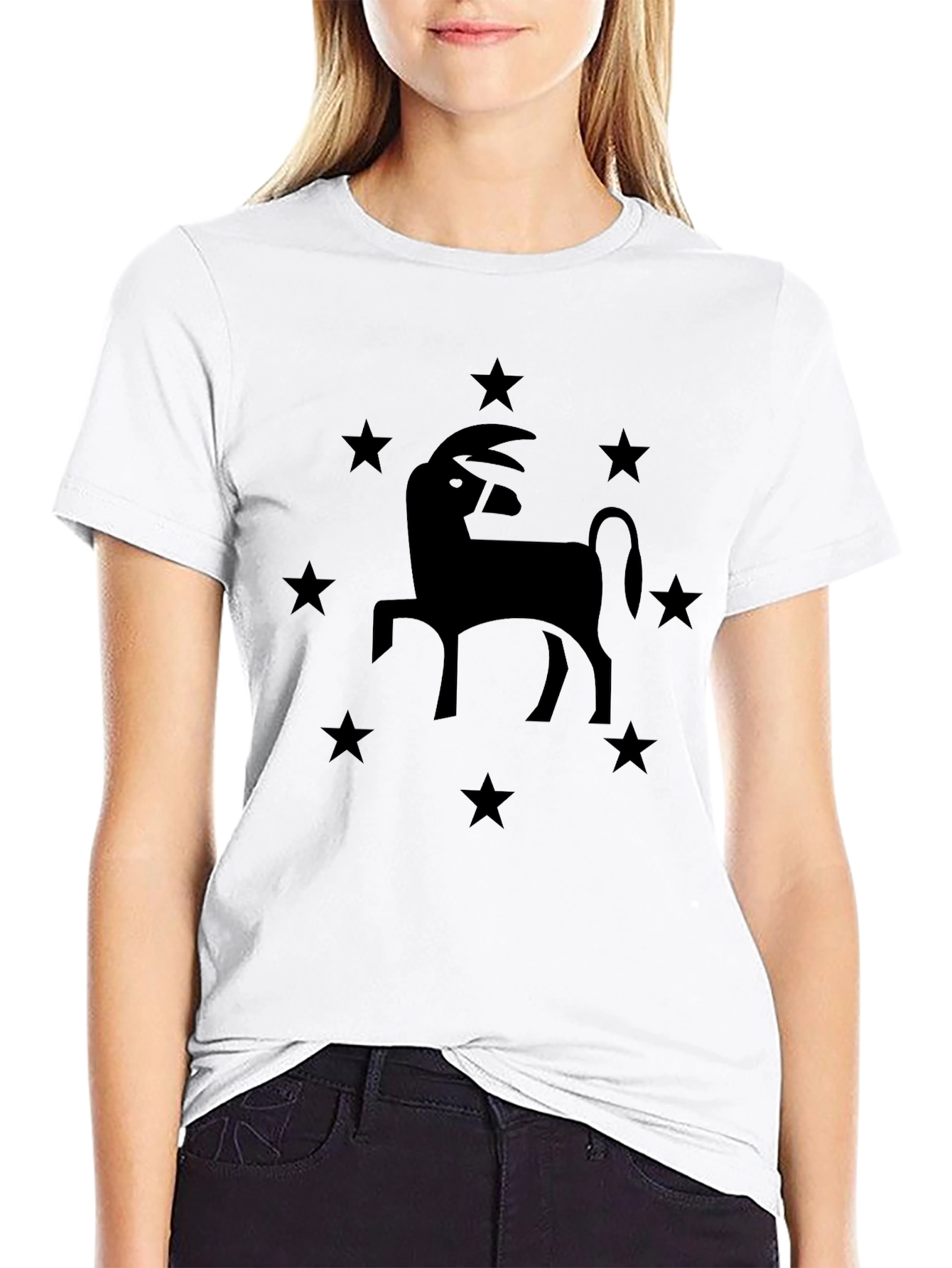 Starry Goat Tee - Black Graphic T-Shirt