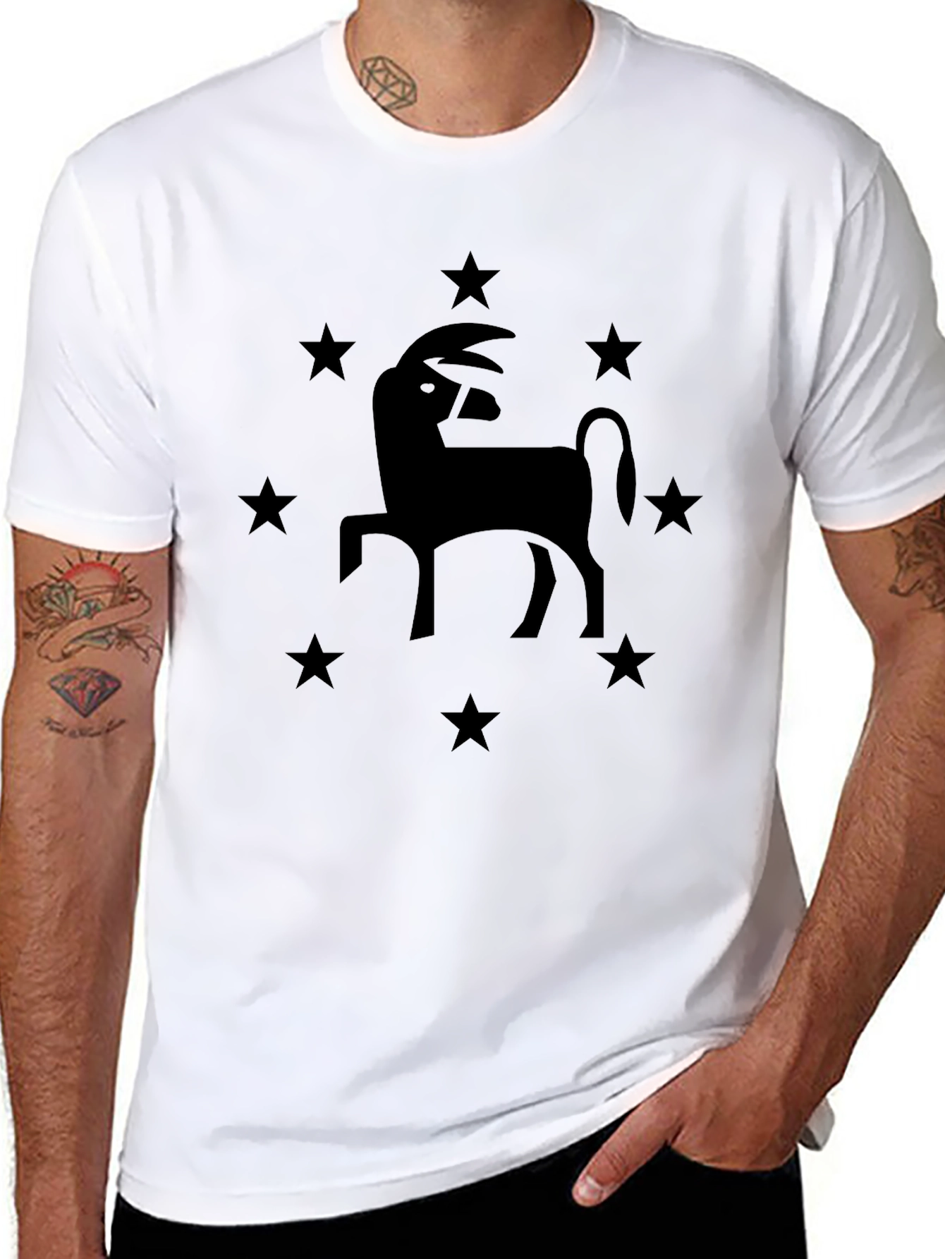 Starry Goat Tee - Black Graphic T-Shirt