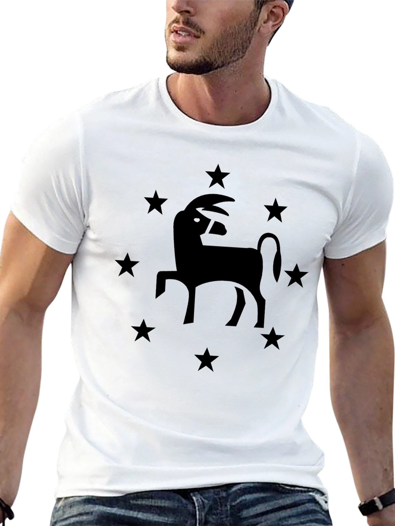 Starry Goat Tee - Black Graphic T-Shirt