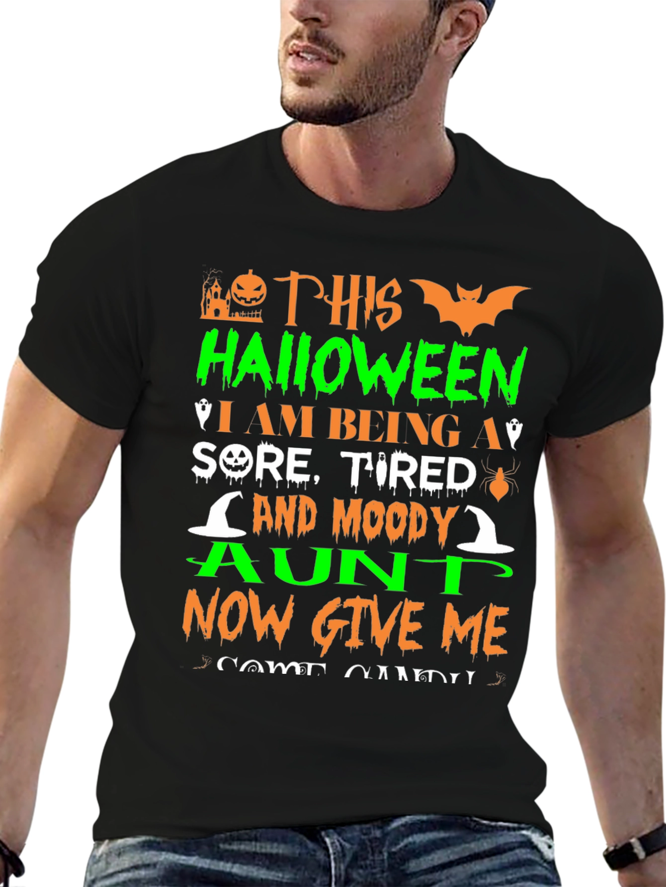 Halloween Aunt T-Shirt: Sore Tired & Moody