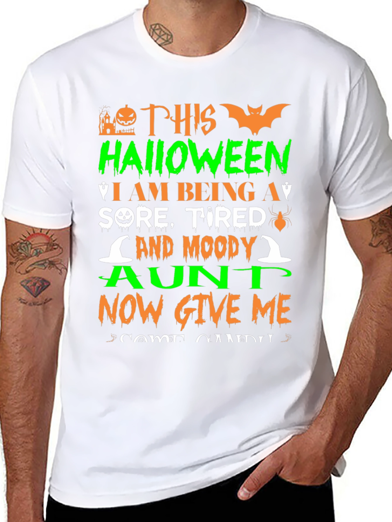 Halloween Aunt T-Shirt: Sore Tired & Moody
