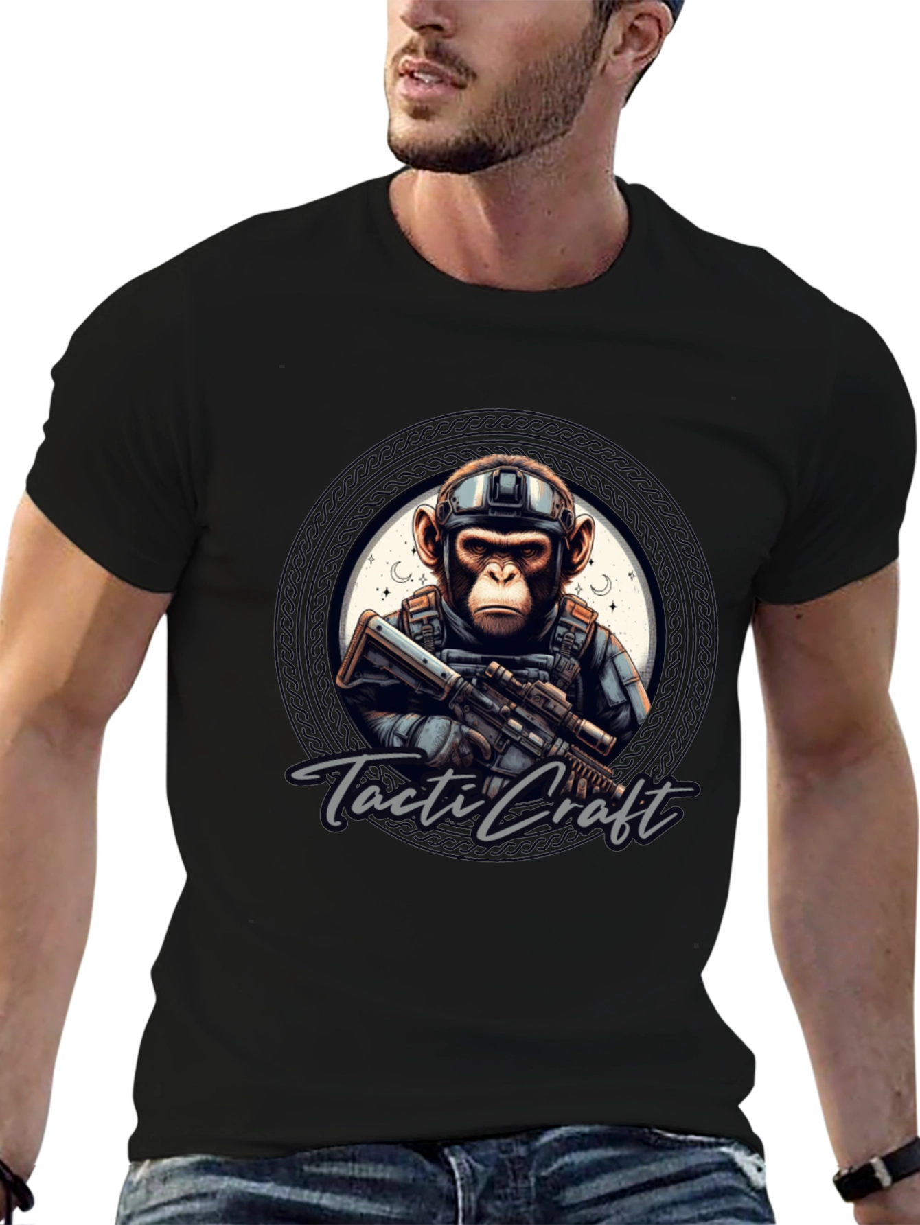 Tactical Monkey Graphic Tee - Black