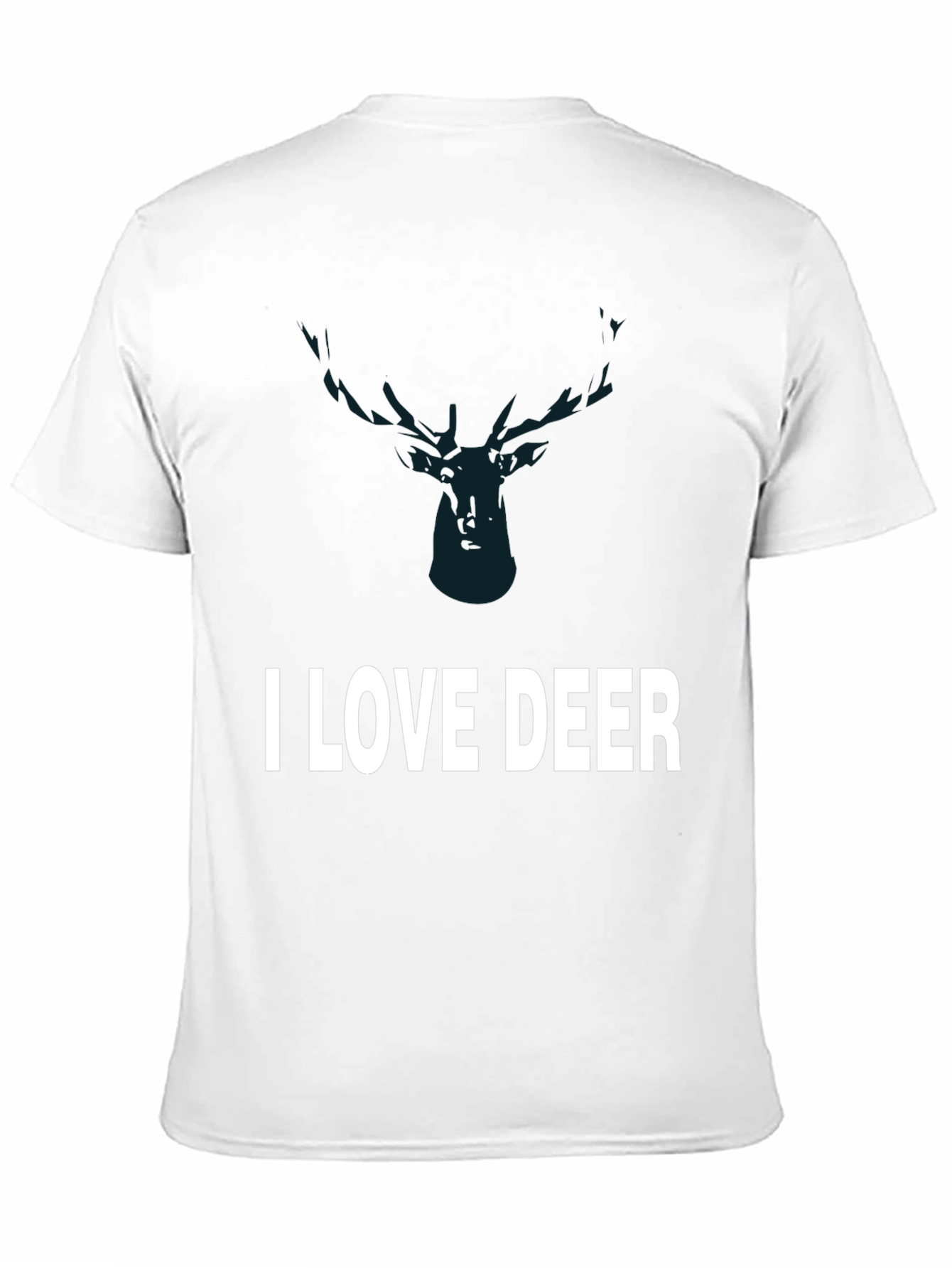 I Love Deer Graphic Tee - Black Cotton T-Shirt