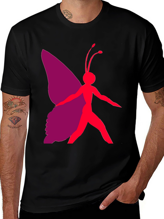 Butterfly Graphic Tee - Black Casual T-Shirt