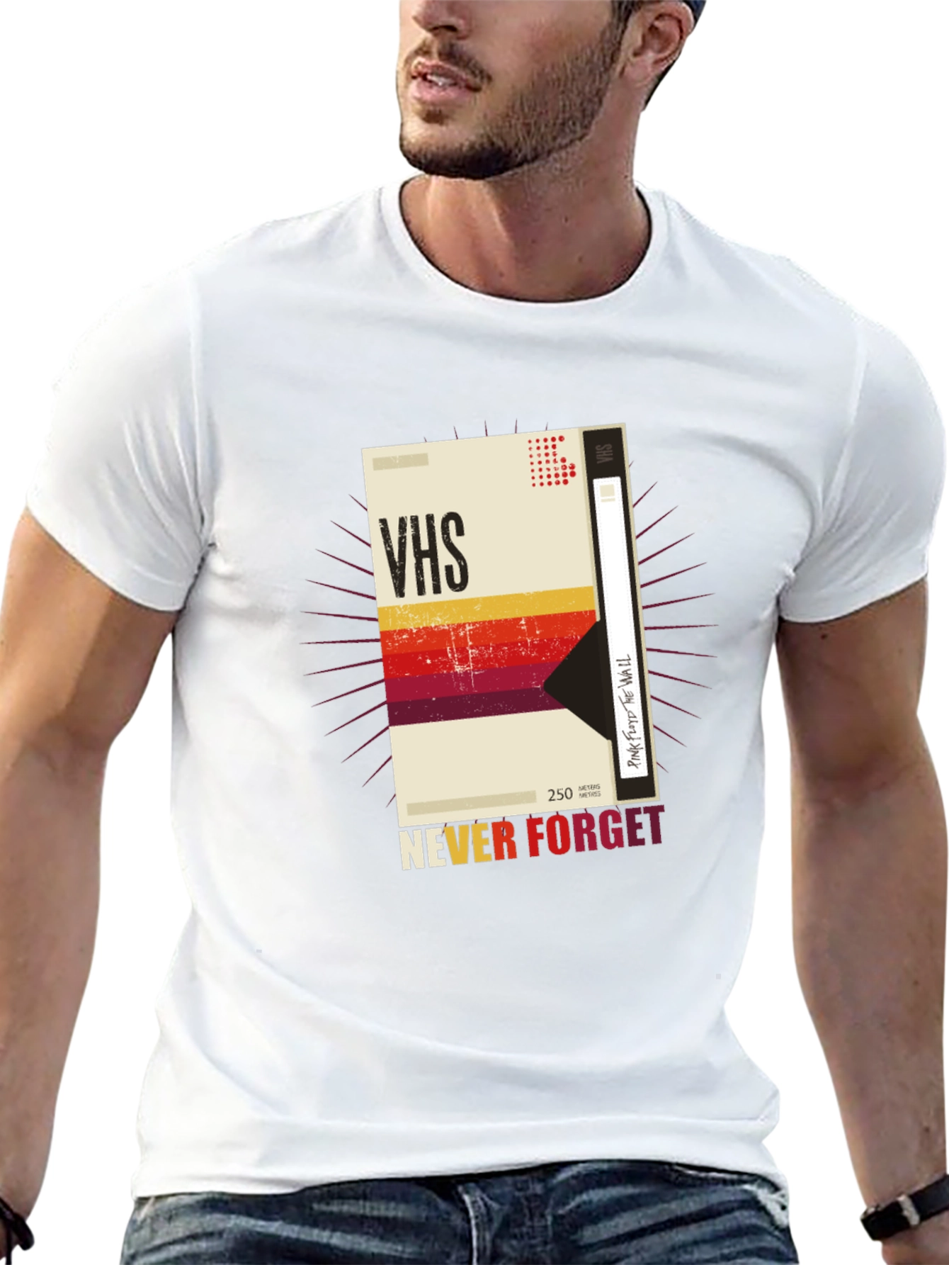 Retro VHS Tape Graphic T-Shirt - Never Forget