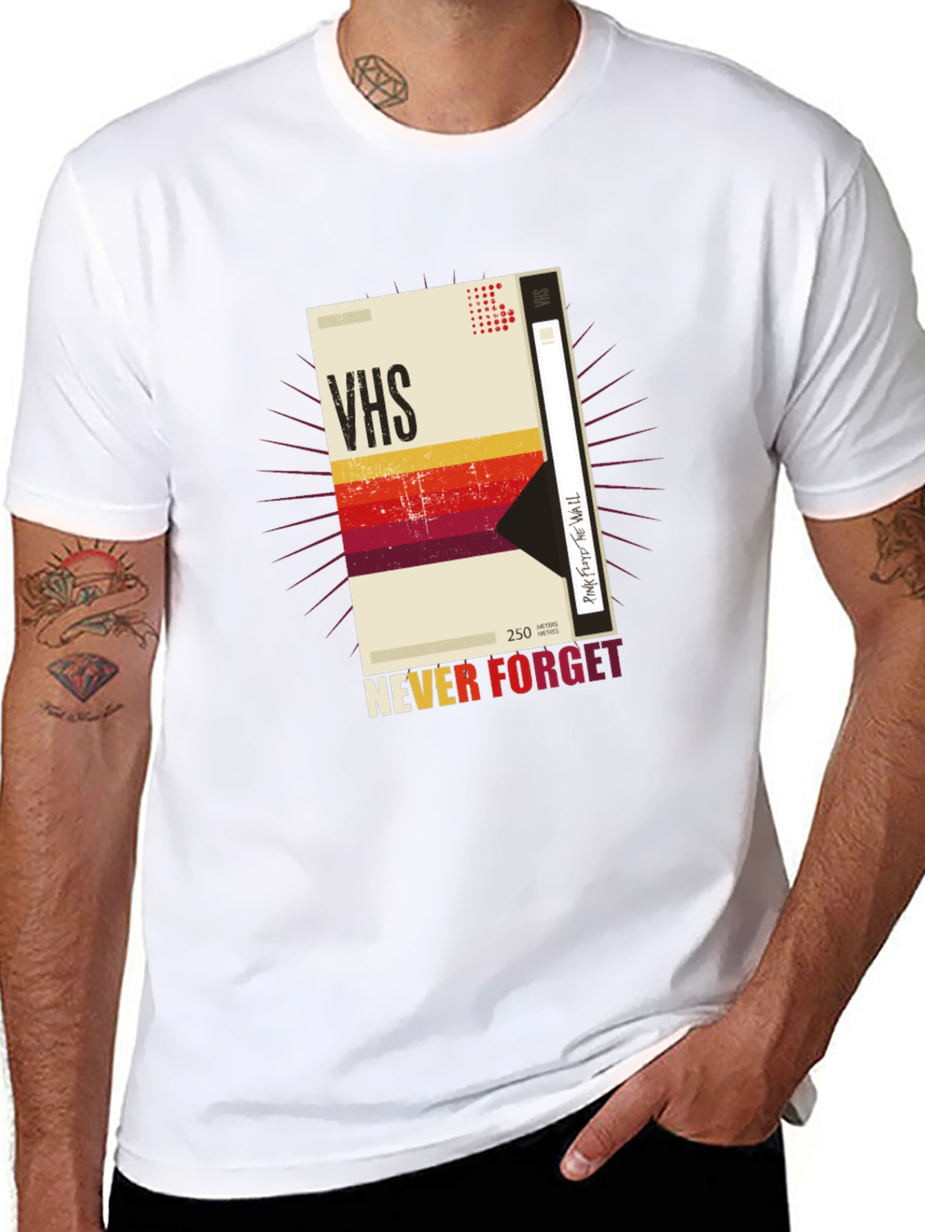 Retro VHS Tape Graphic T-Shirt - Never Forget
