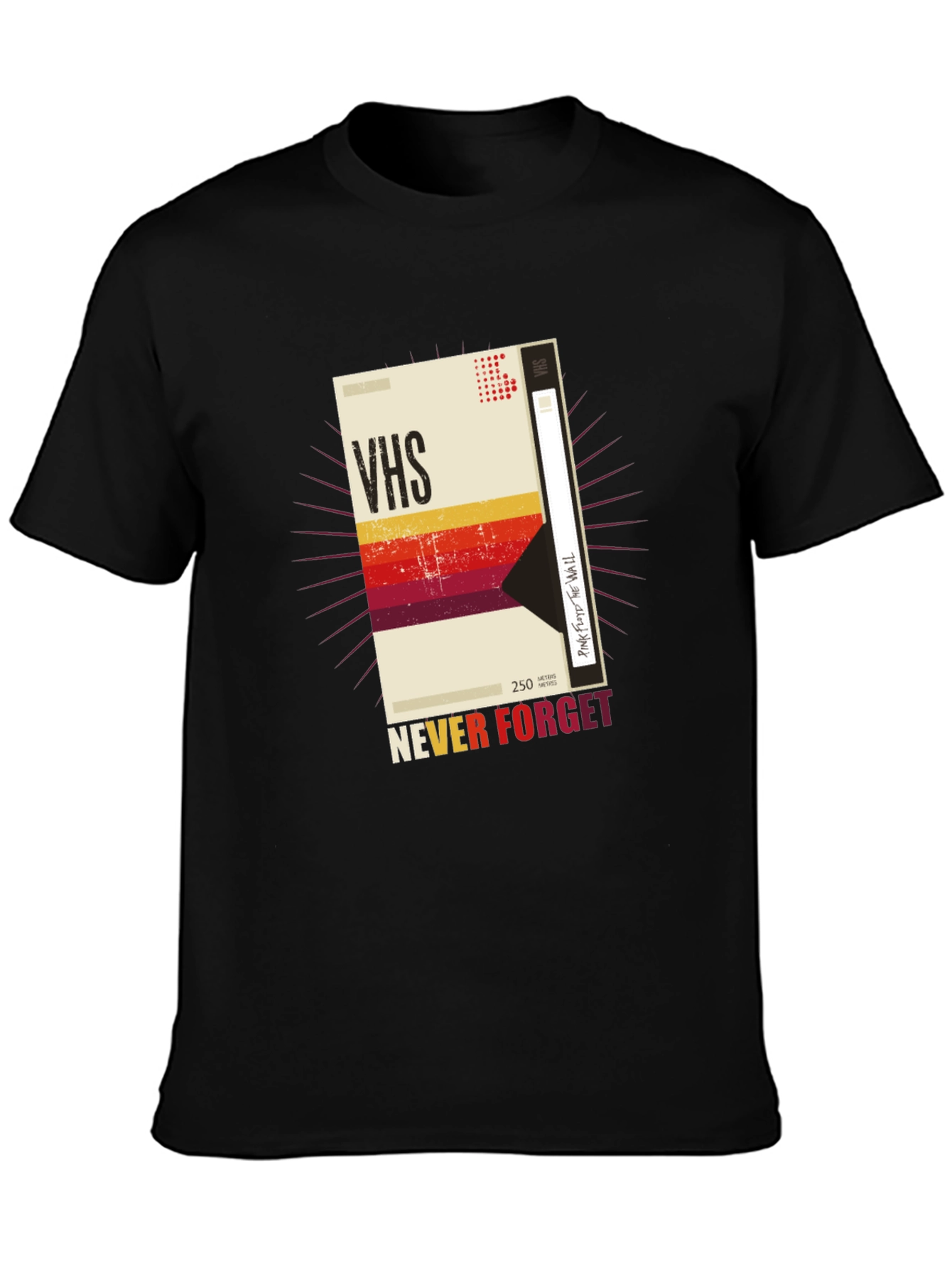 Retro VHS Tape Graphic T-Shirt - Never Forget