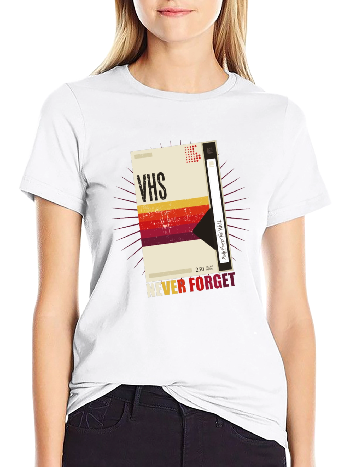 Retro VHS Tape Graphic T-Shirt - Never Forget