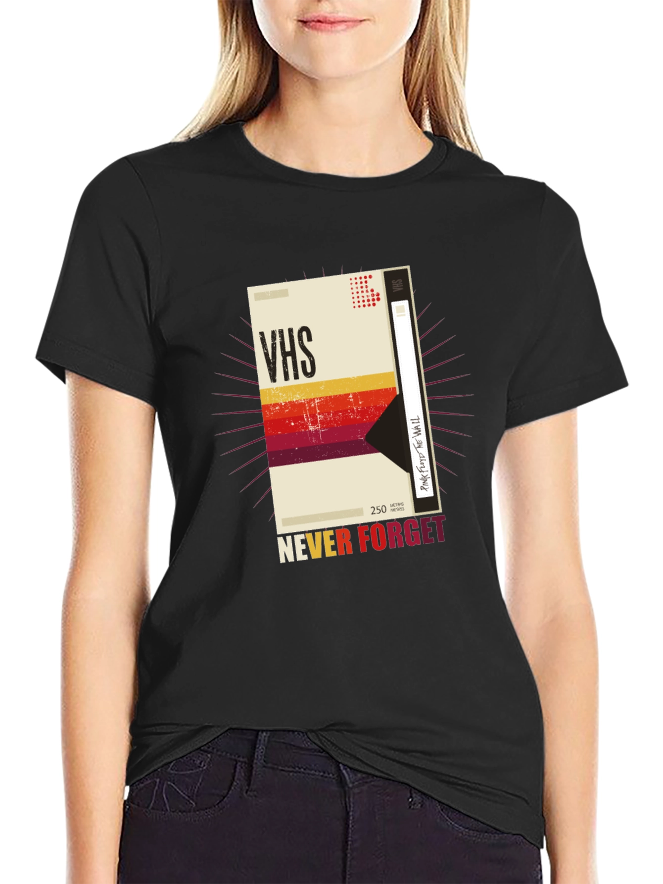 Retro VHS Tape Graphic T-Shirt - Never Forget