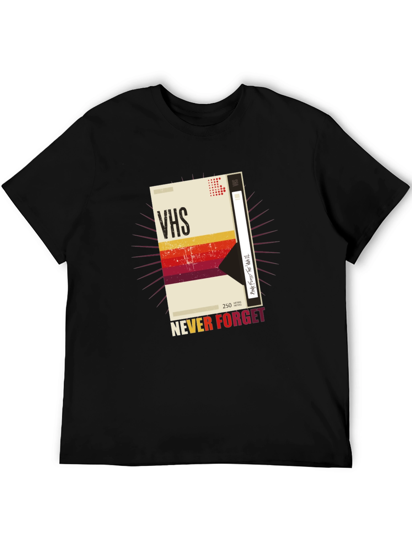 Retro VHS Tape Graphic T-Shirt - Never Forget