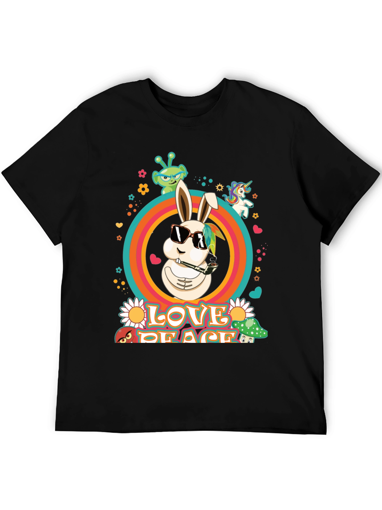 Love Peace Rabbit Graphic Tee