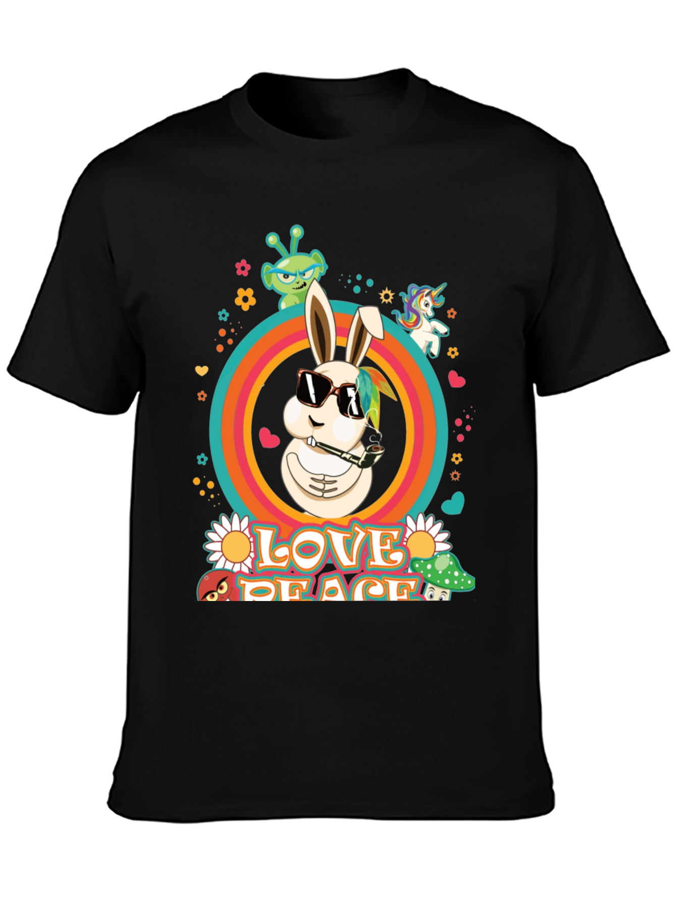 Love Peace Rabbit Graphic Tee