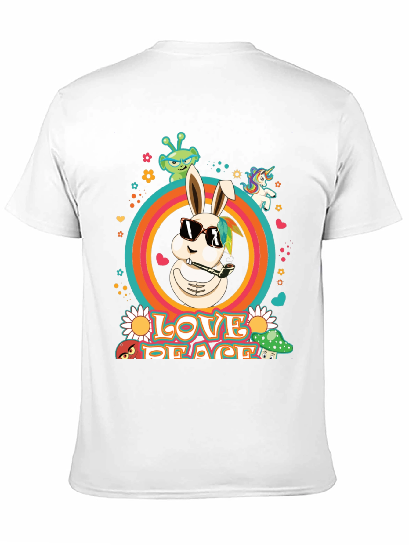 Love Peace Rabbit Graphic Tee