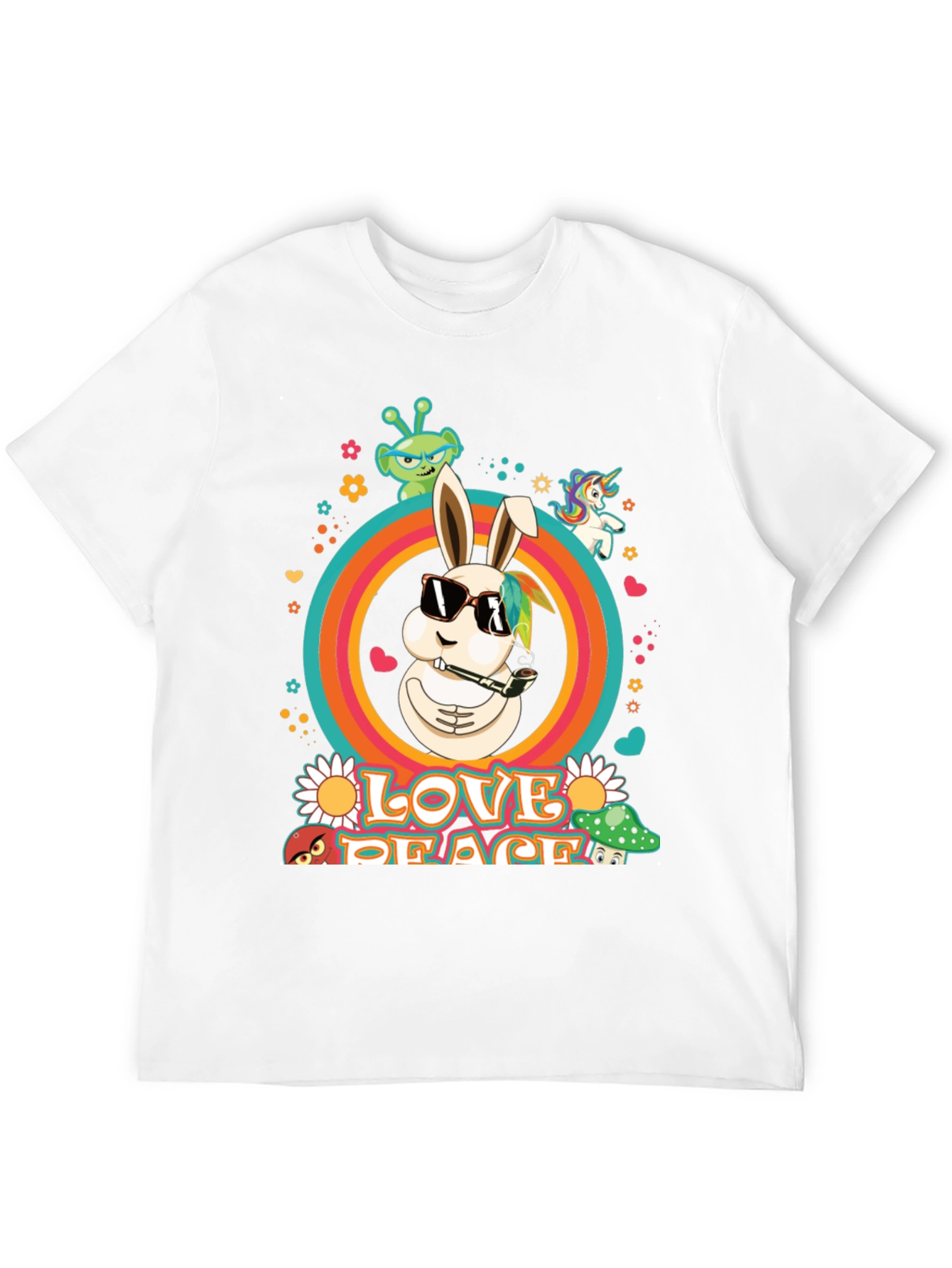 Love Peace Rabbit Graphic Tee