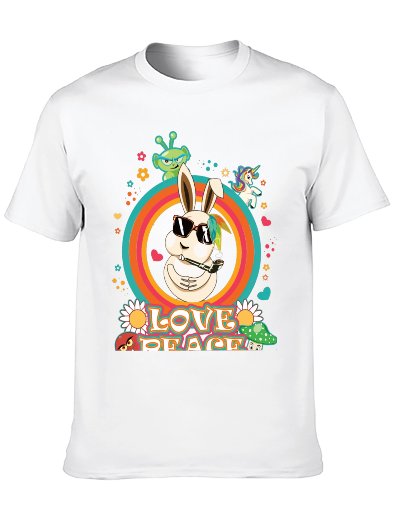 Love Peace Rabbit Graphic Tee
