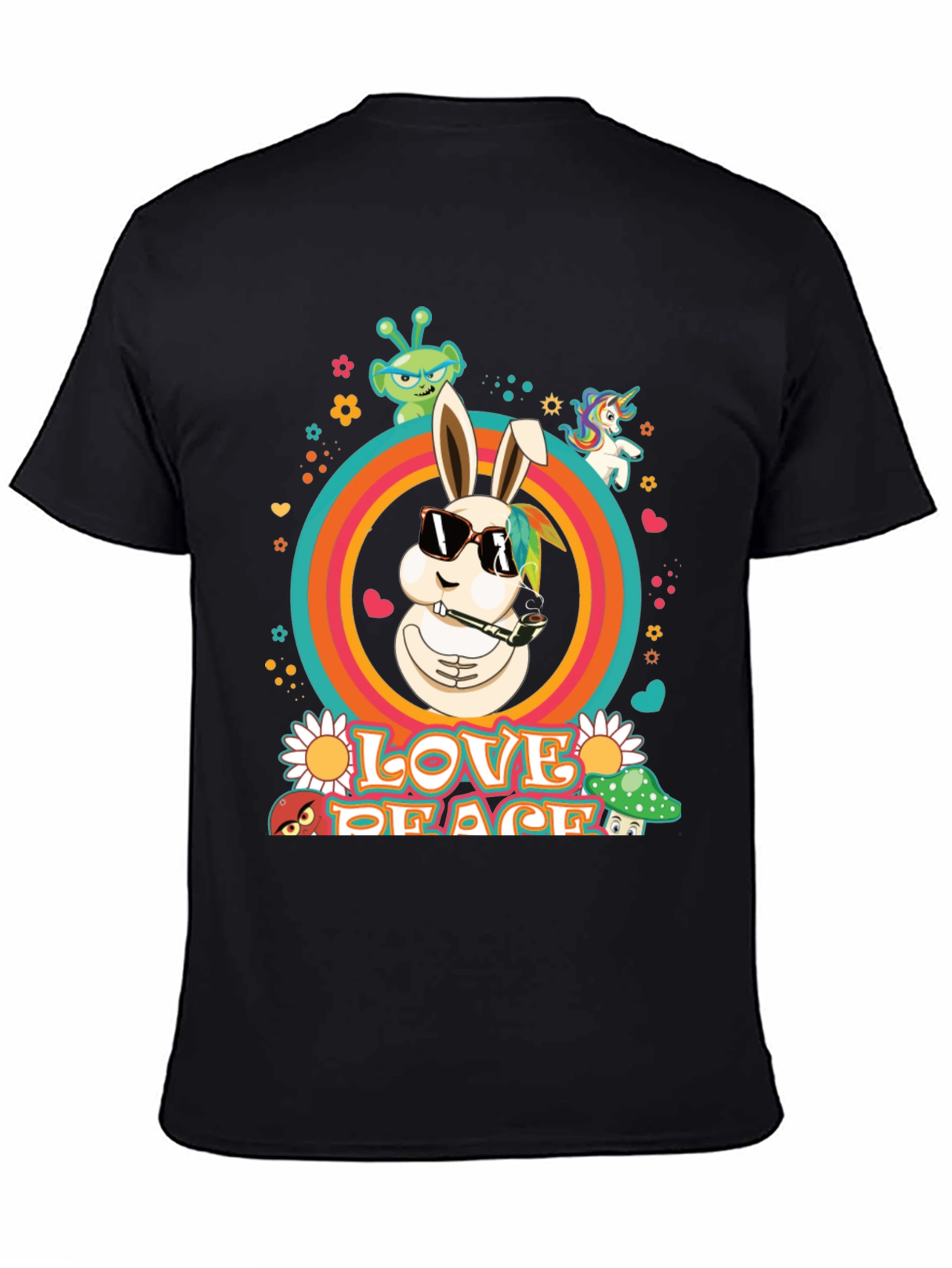 Love Peace Rabbit Graphic Tee