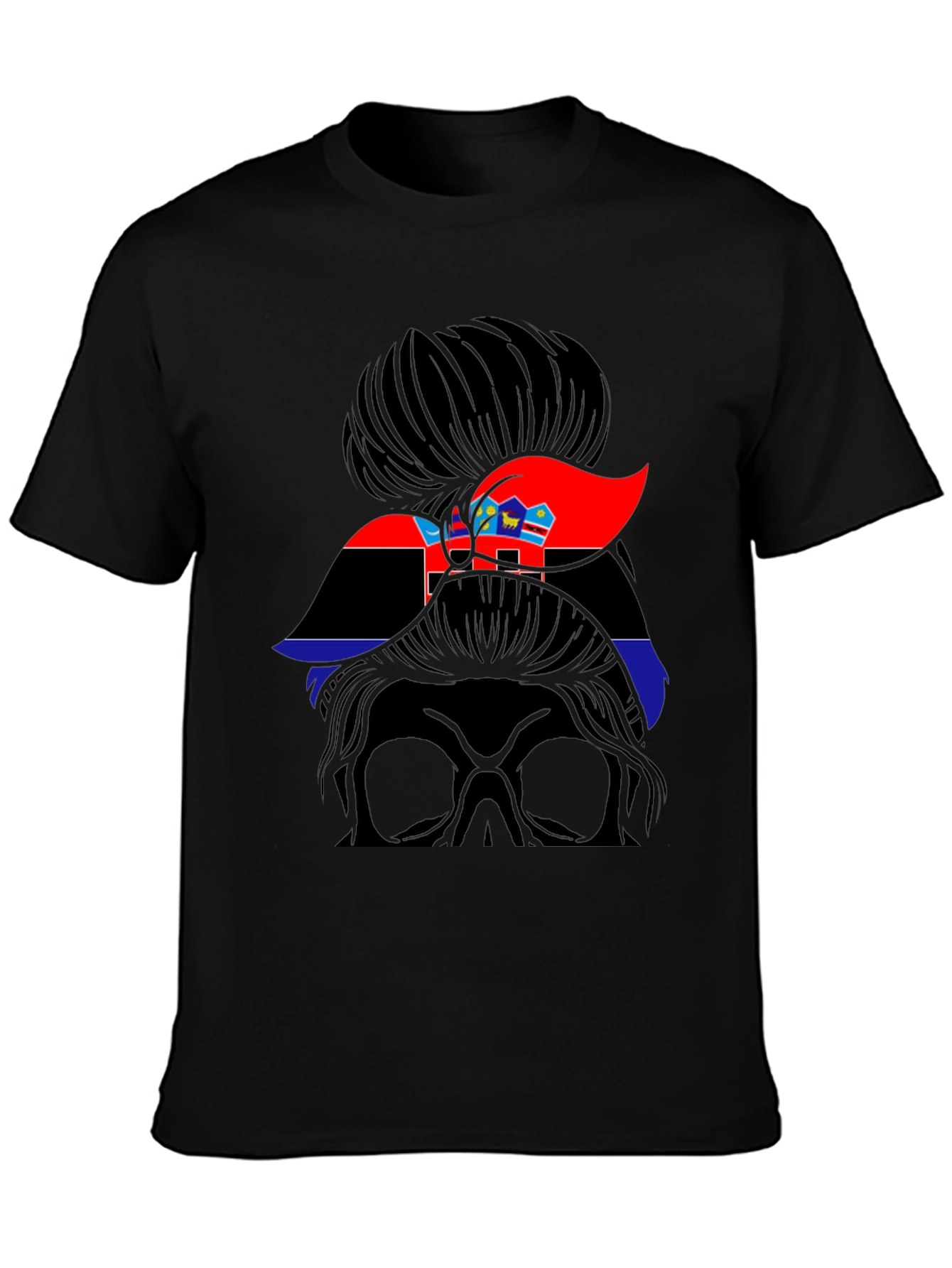 Messy Bun Girl Eswatini Flag T-Shirt