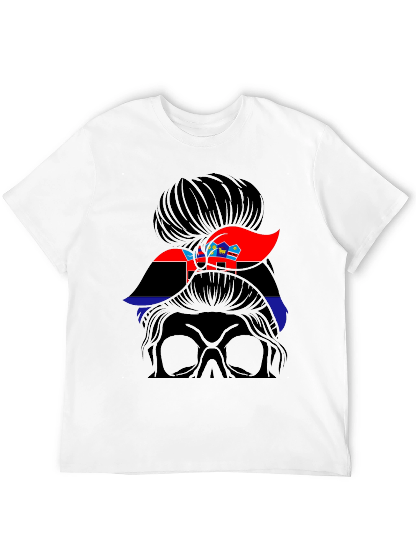 Messy Bun Girl Eswatini Flag T-Shirt