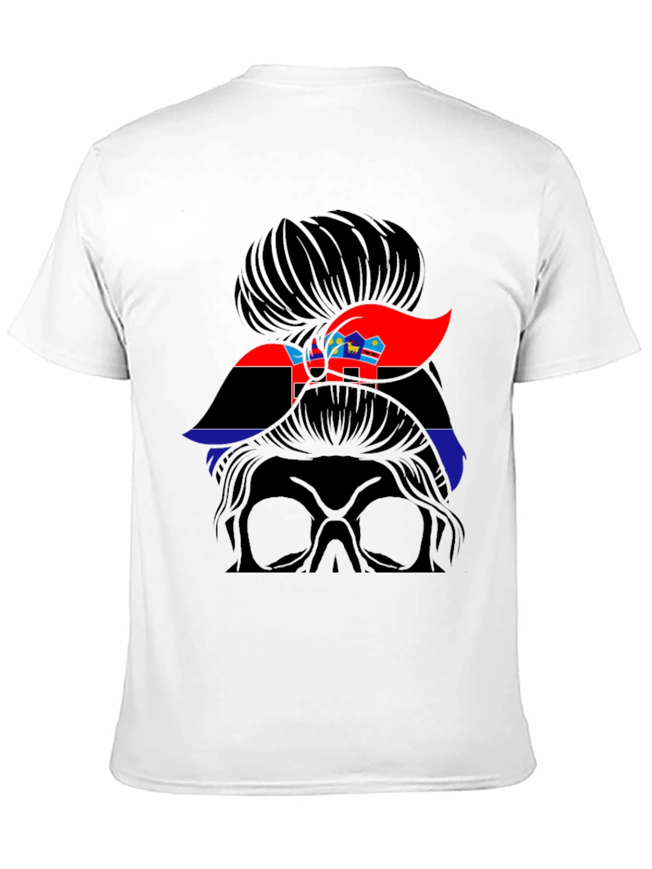 Messy Bun Girl Eswatini Flag T-Shirt