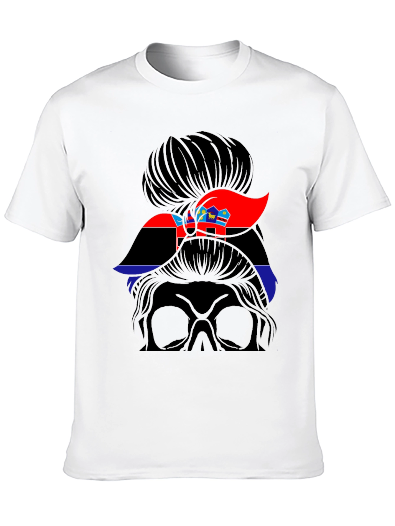 Messy Bun Girl Eswatini Flag T-Shirt