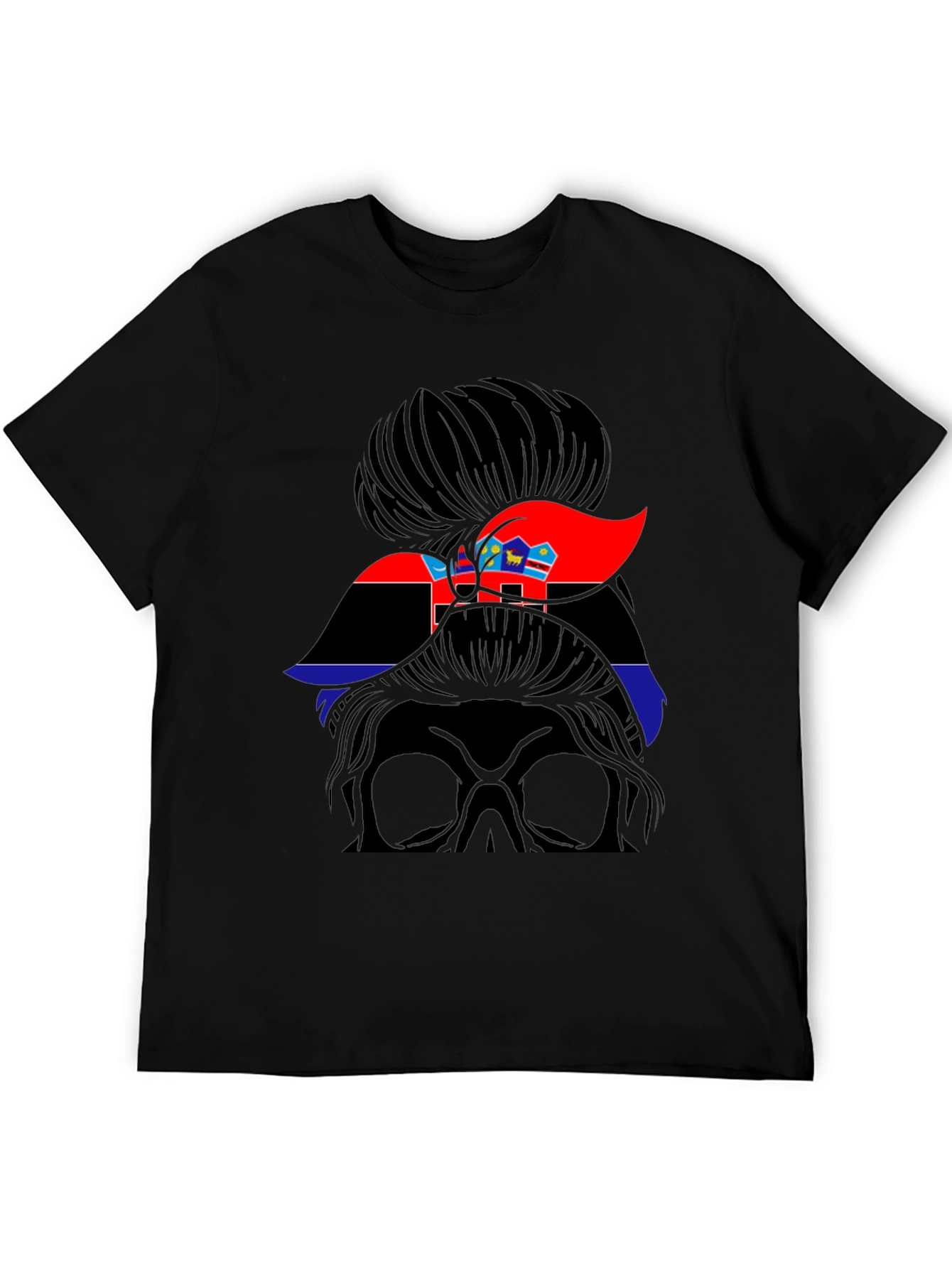 Messy Bun Girl Eswatini Flag T-Shirt