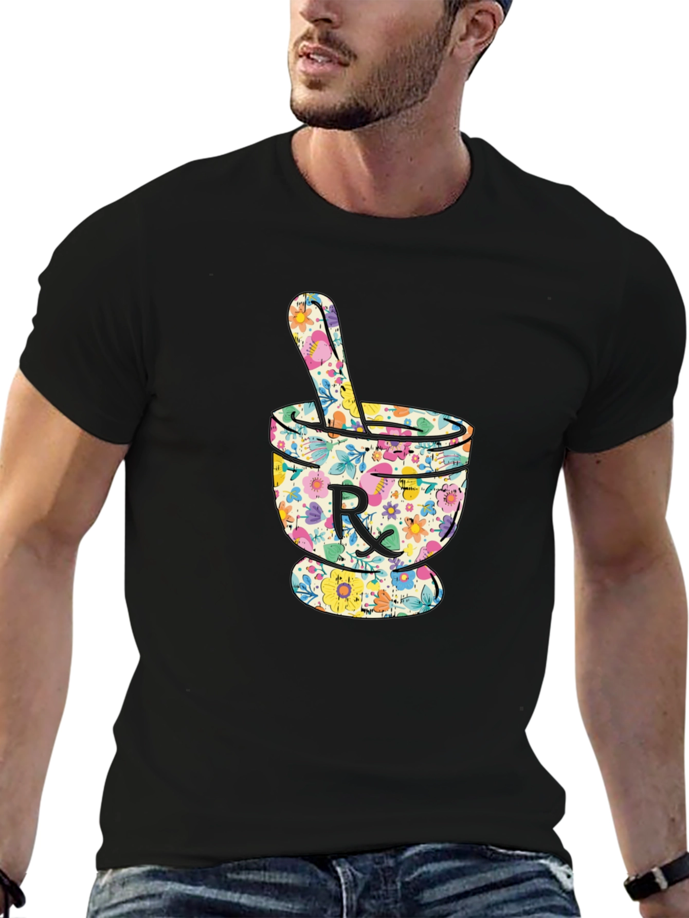 Floral Mortar & Pestle Graphic T-Shirt